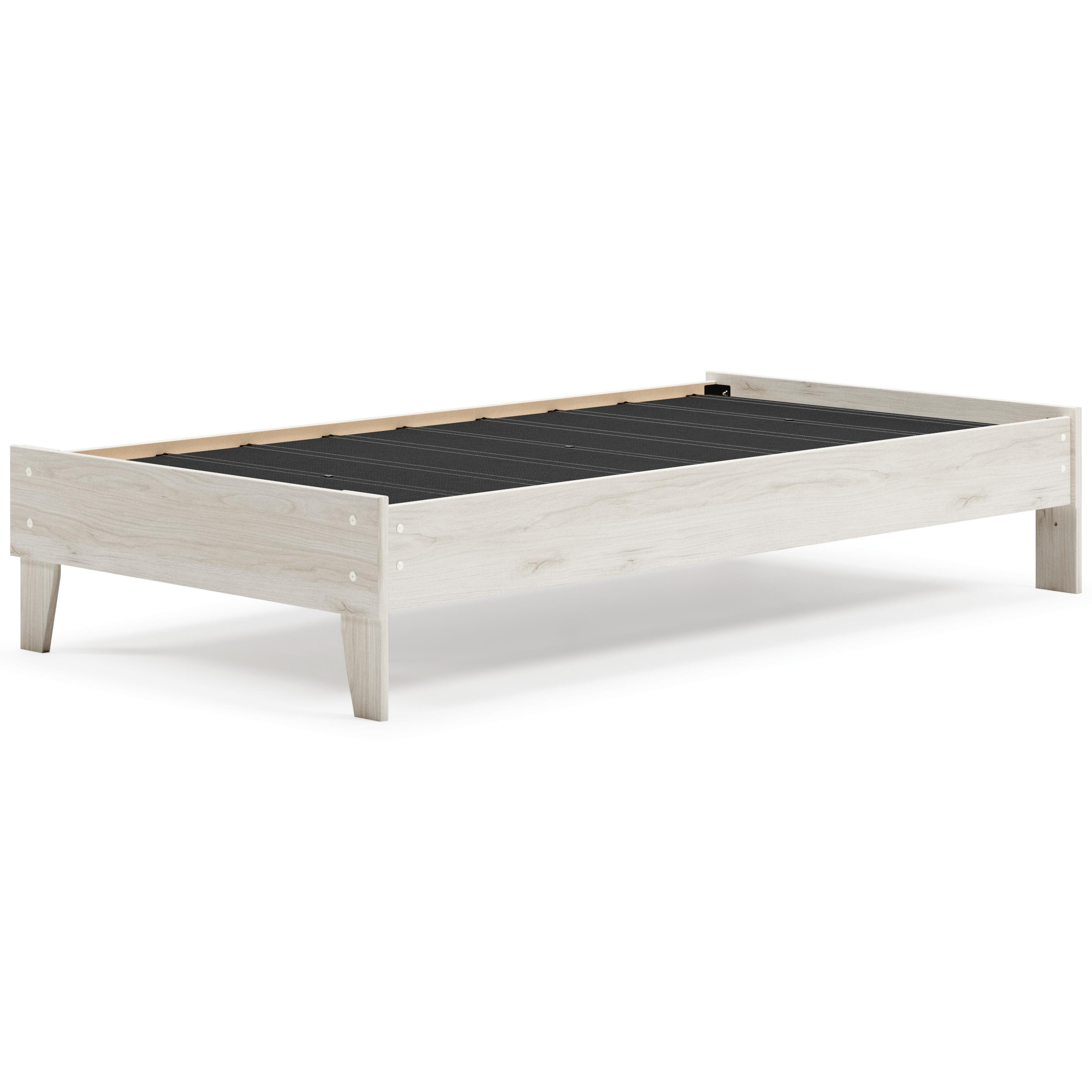 Socalle Twin Platform Bed with Mattress, Light Natural, large