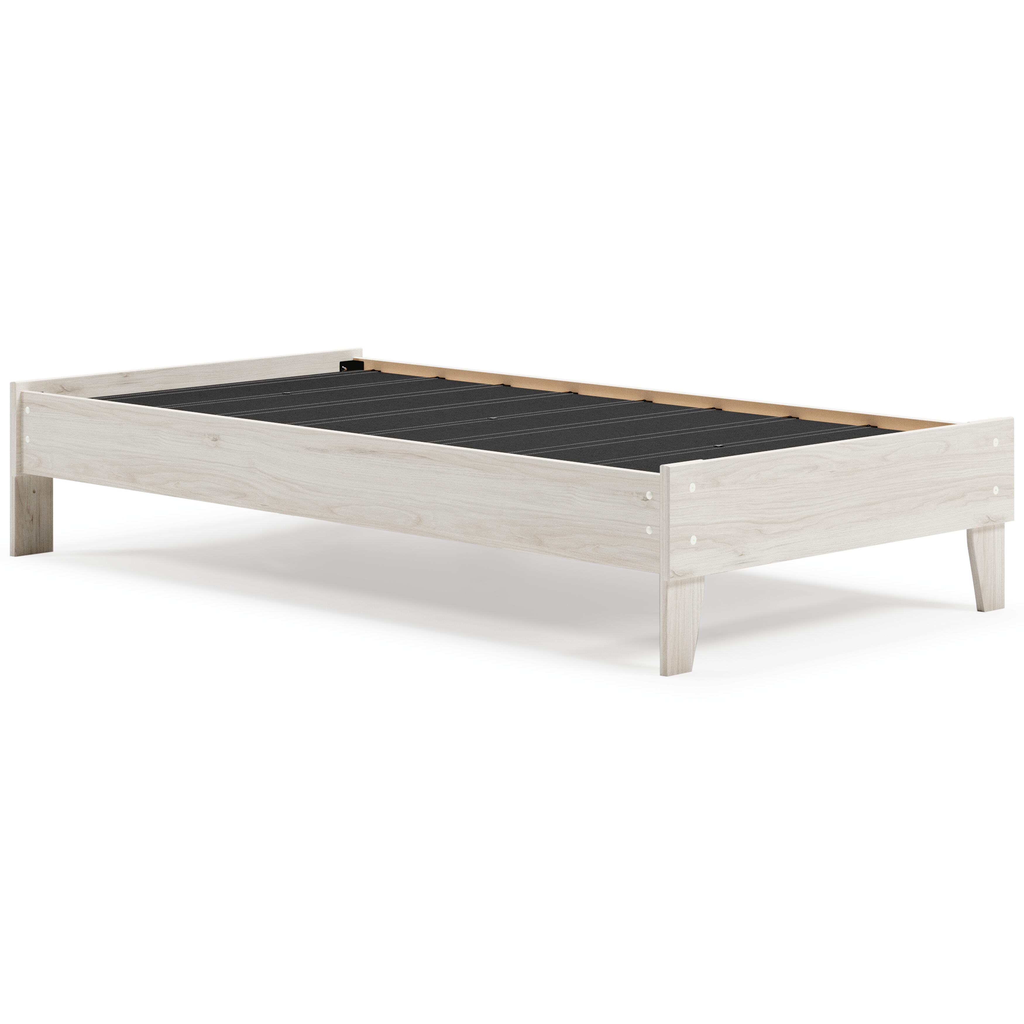 Socalle Twin Platform Bed with Mattress, Light Natural, large