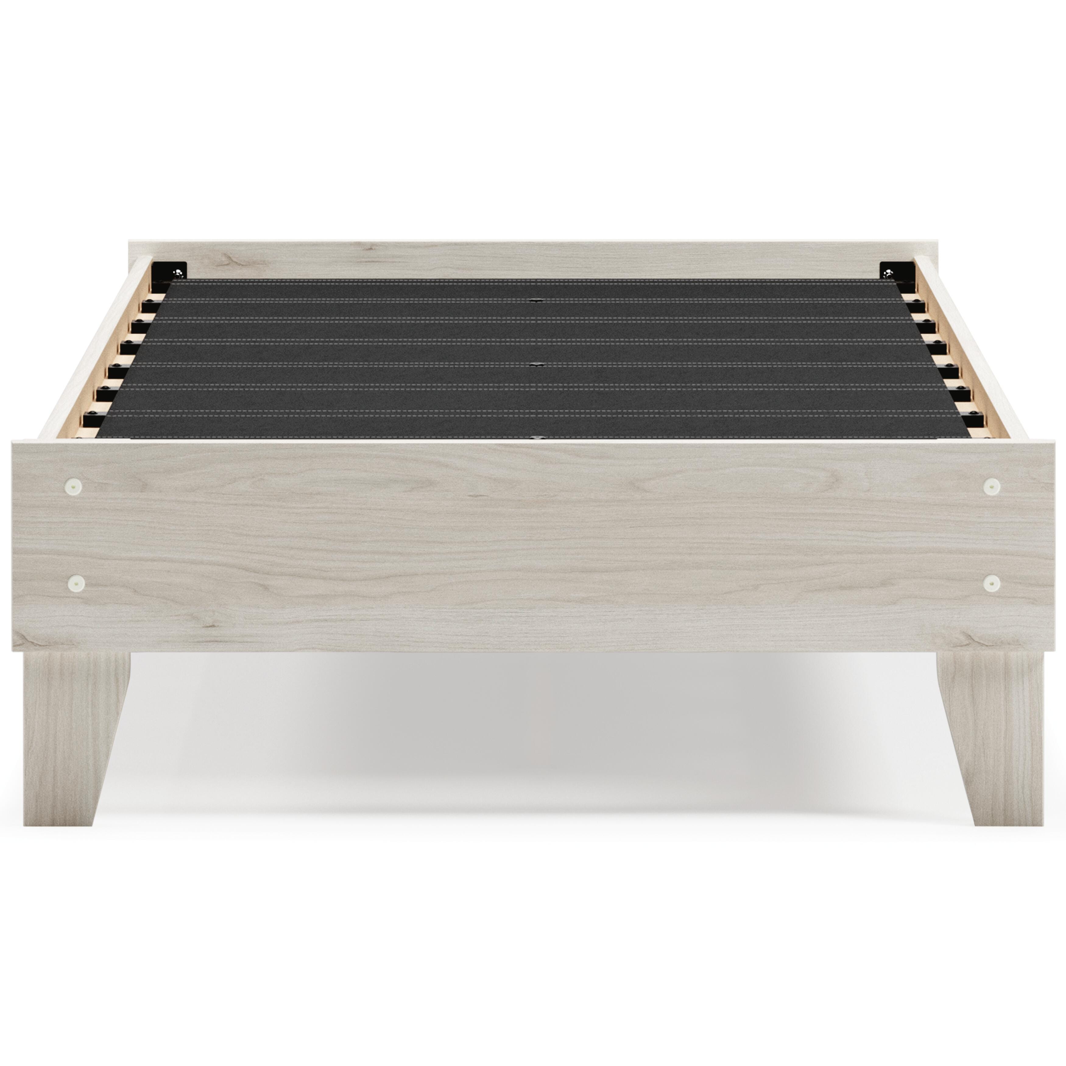Socalle Twin Platform Bed with Mattress, Light Natural, large