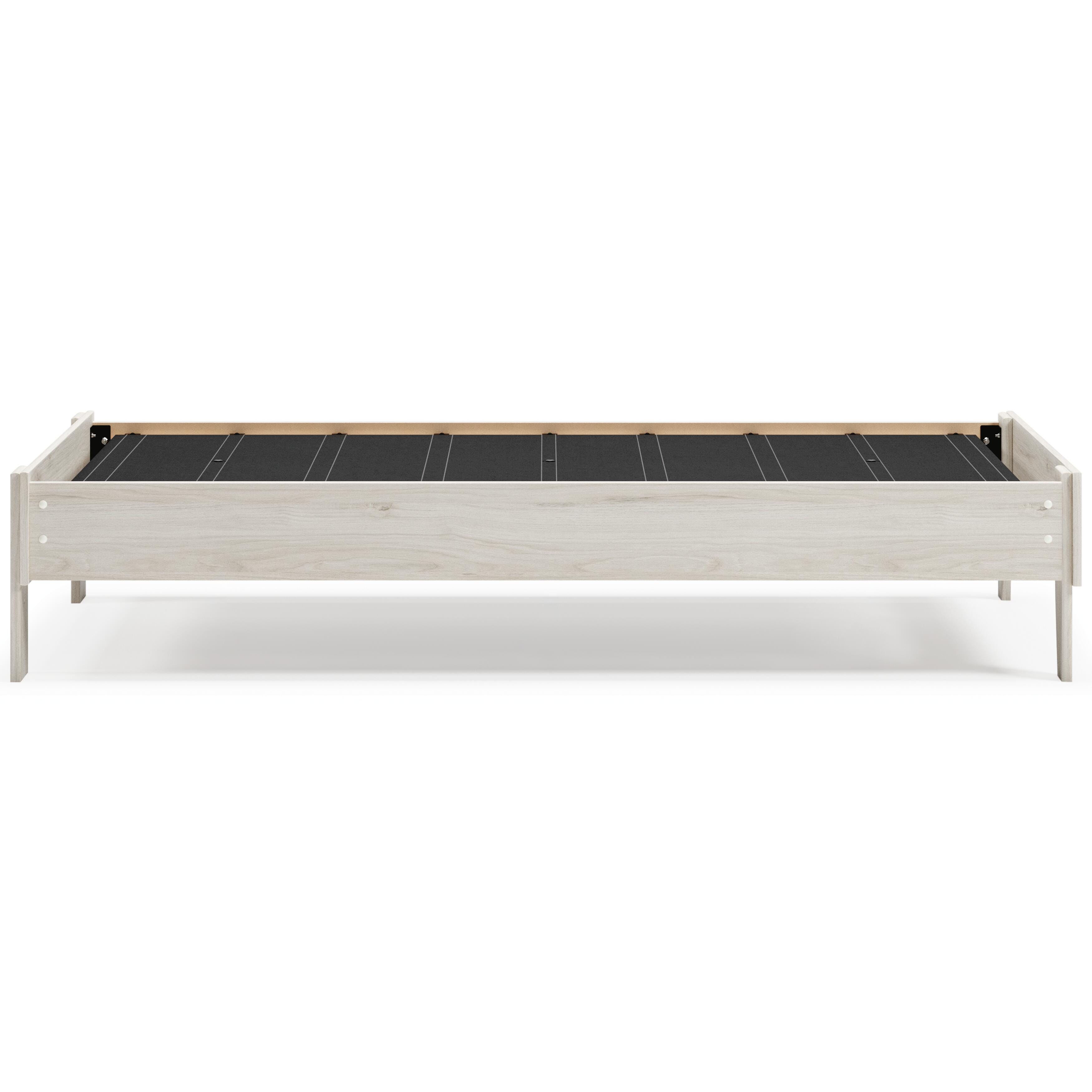 Socalle Twin Platform Bed with Mattress, Light Natural, large