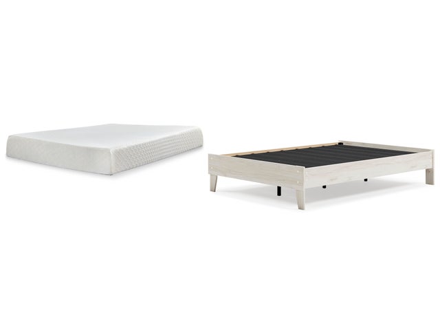 Socalle Full Platform Bed with Chime 10 Inch Firm Memory Foam Mattress