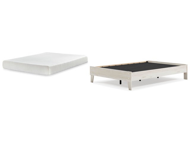 Socalle Full Platform Bed with Chime 8 Inch Medium Memory Foam Mattress