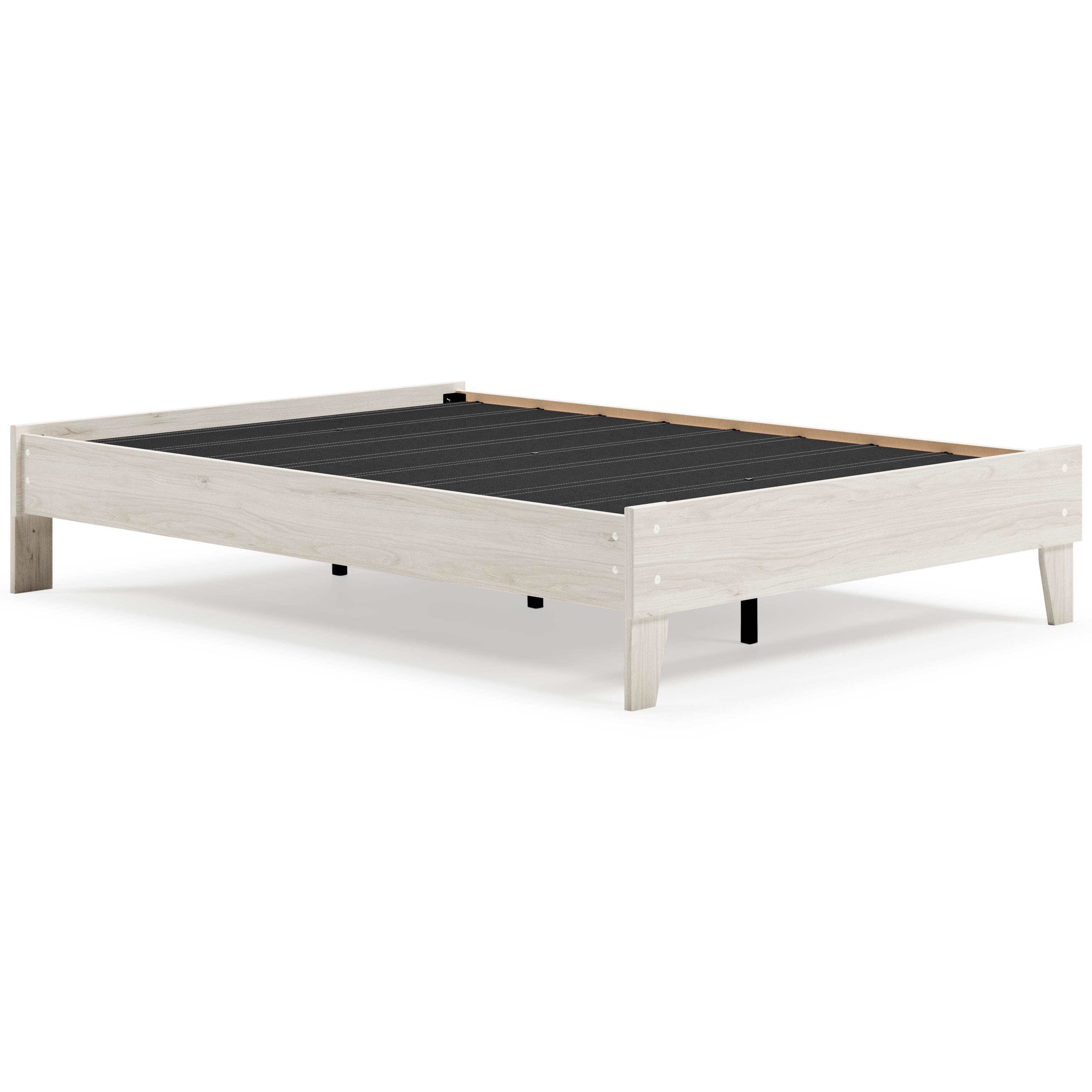 Socalle Full Platform Bed with Mattress, Light Natural, large