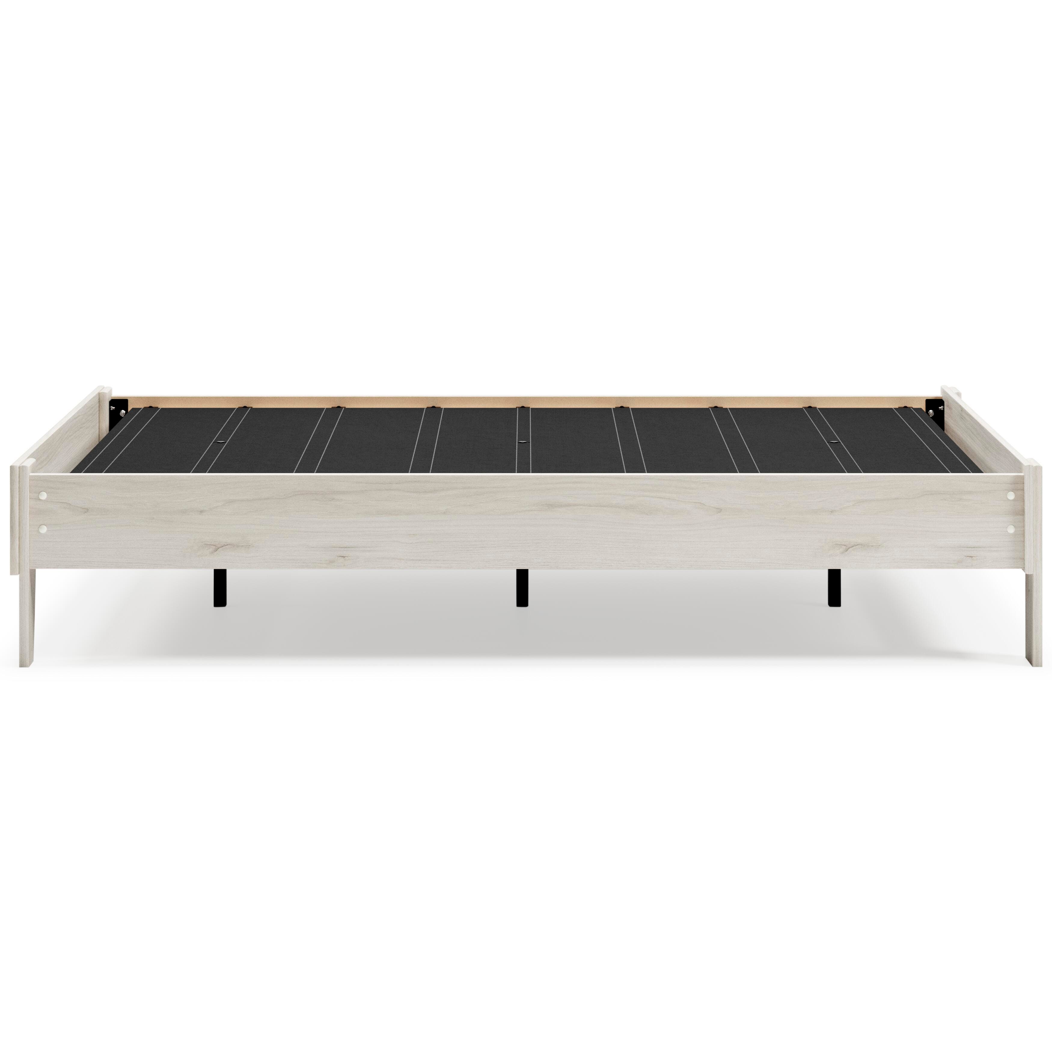 Socalle Full Platform Bed with Mattress, Light Natural, large