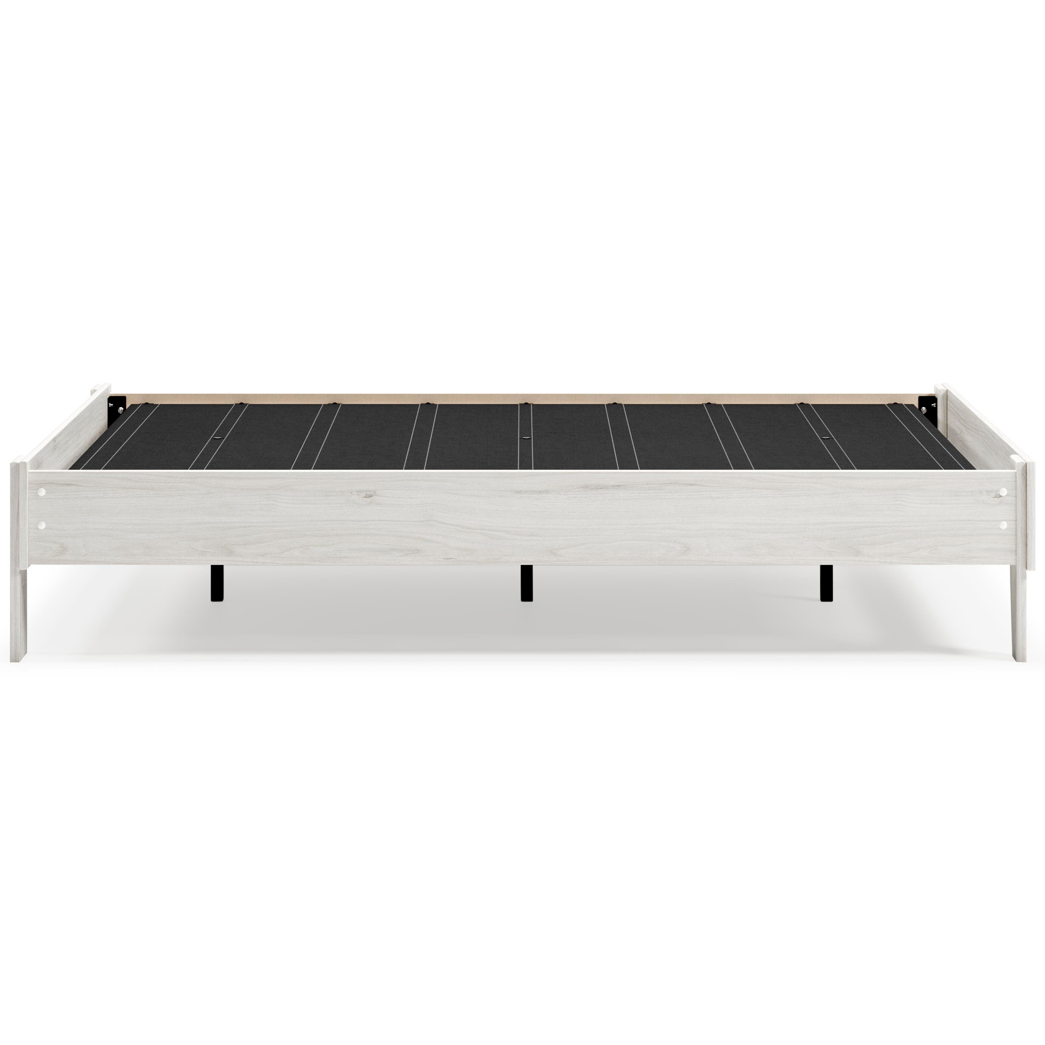 Socalle Full Platform Bed with Mattress, Light Natural, large