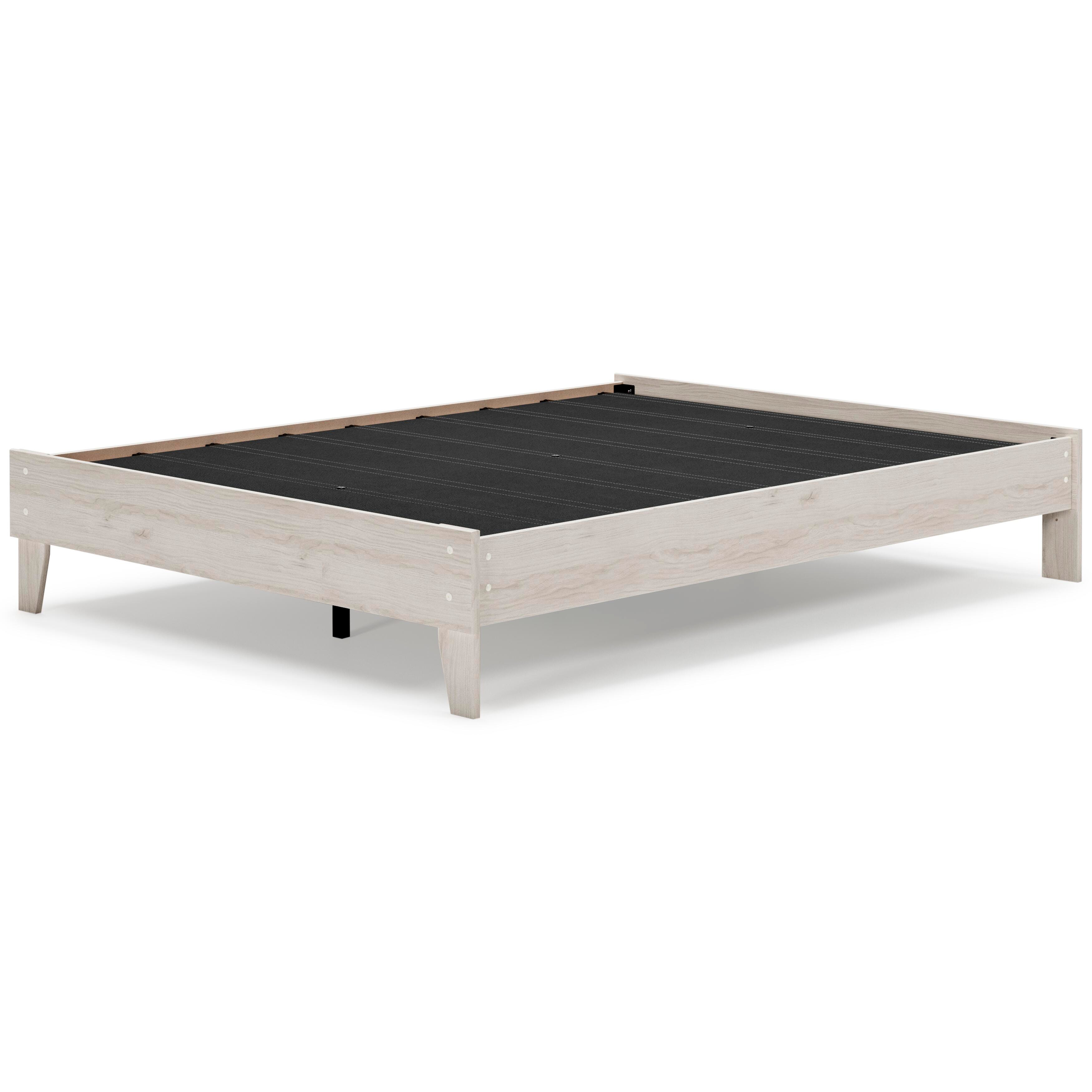 Socalle Queen Platform Bed with Mattress, Light Natural, large