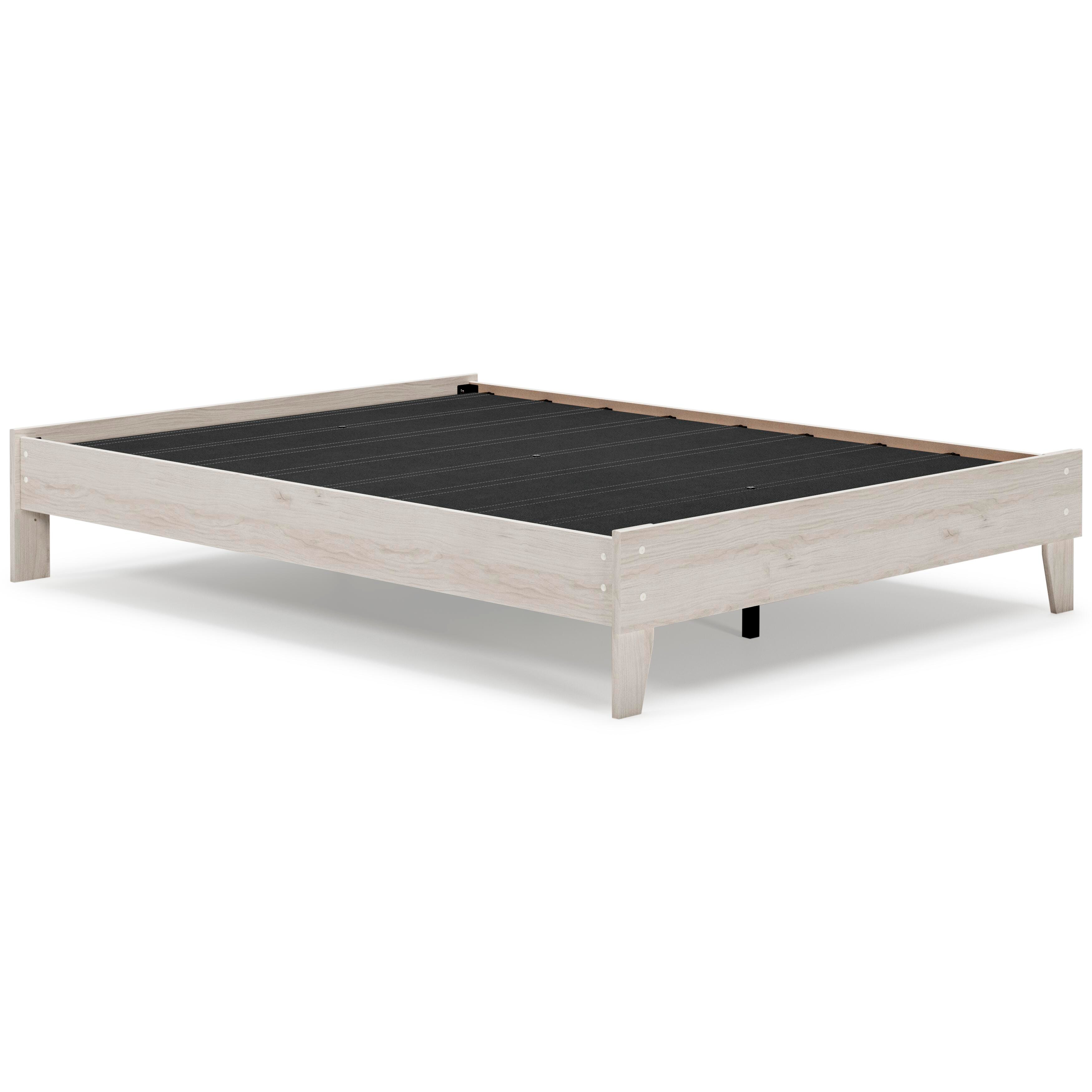 Socalle Queen Platform Bed with Mattress, Light Natural, large