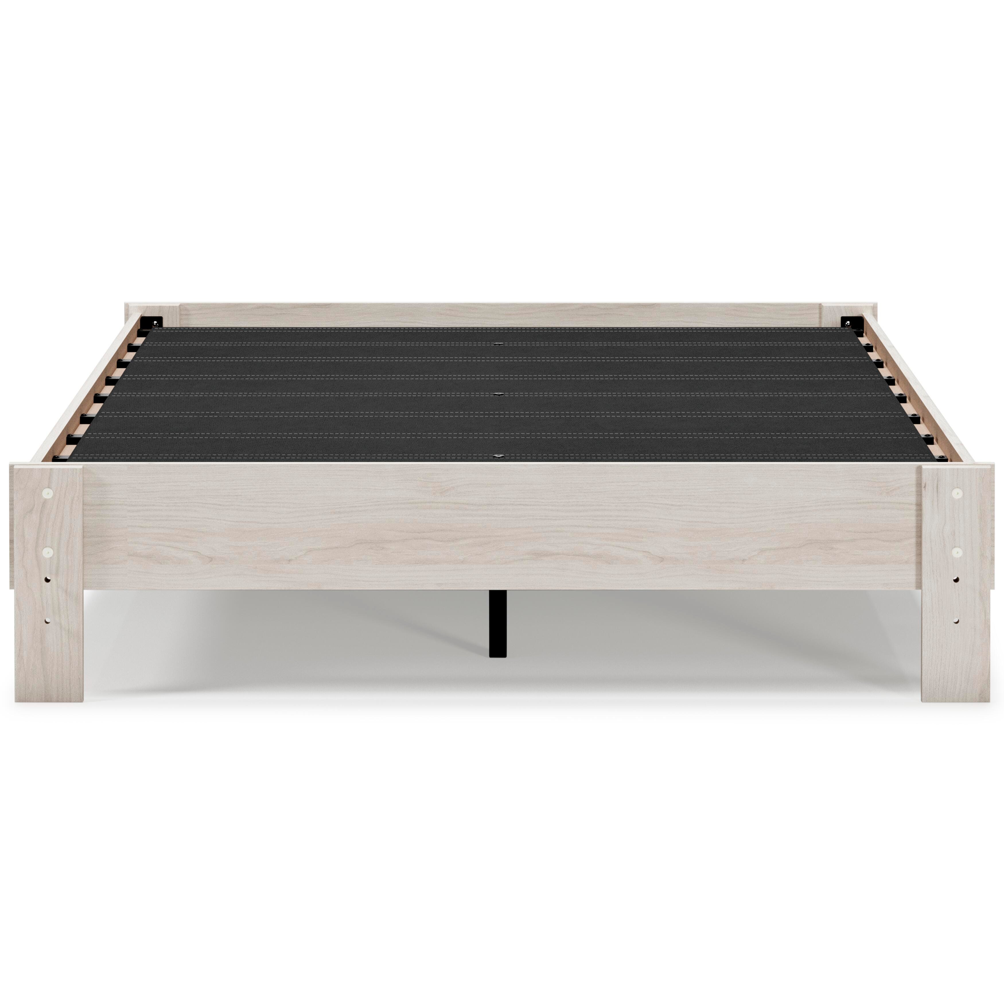 Socalle Queen Platform Bed with Mattress, Light Natural, large