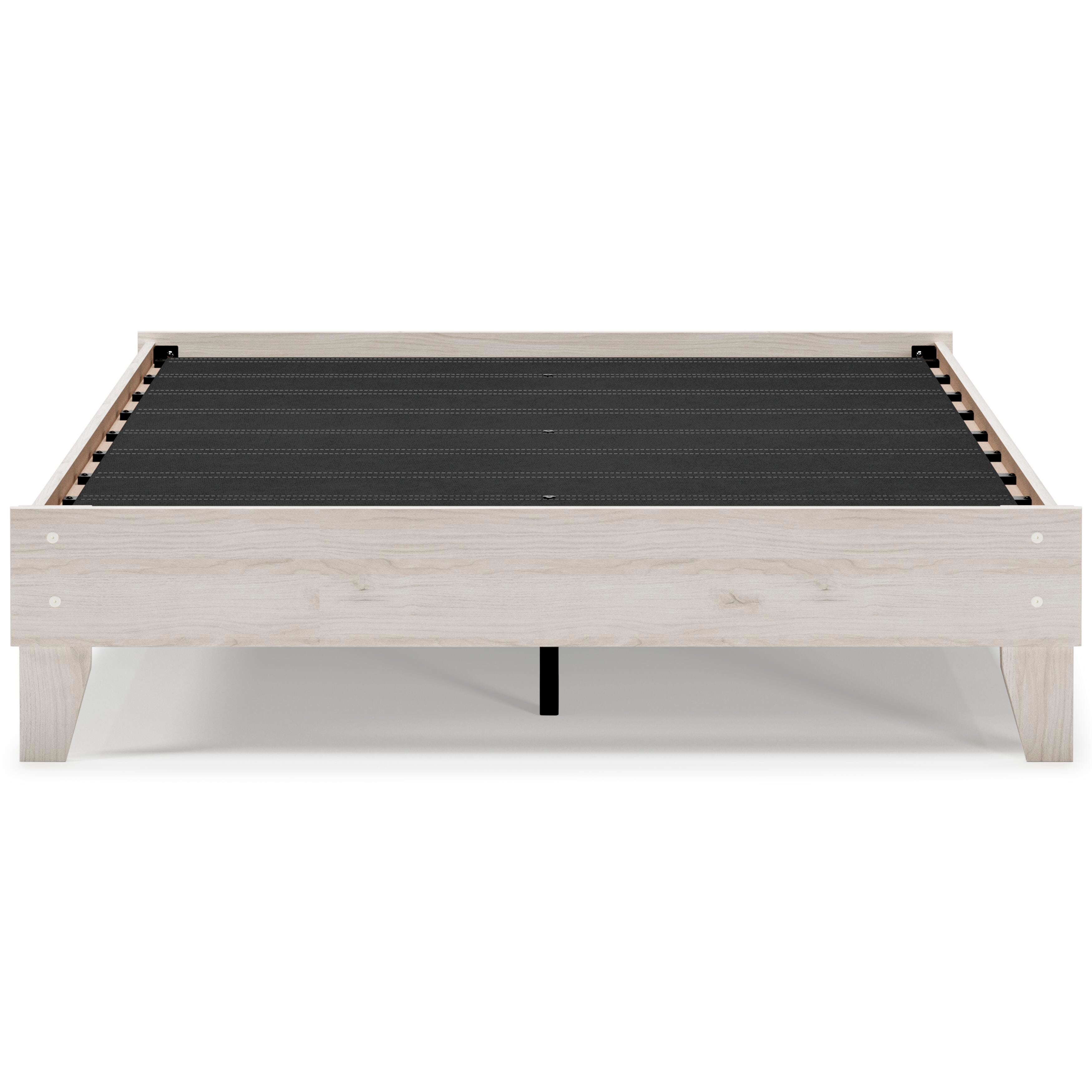 Socalle Queen Platform Bed with Mattress, Light Natural, large