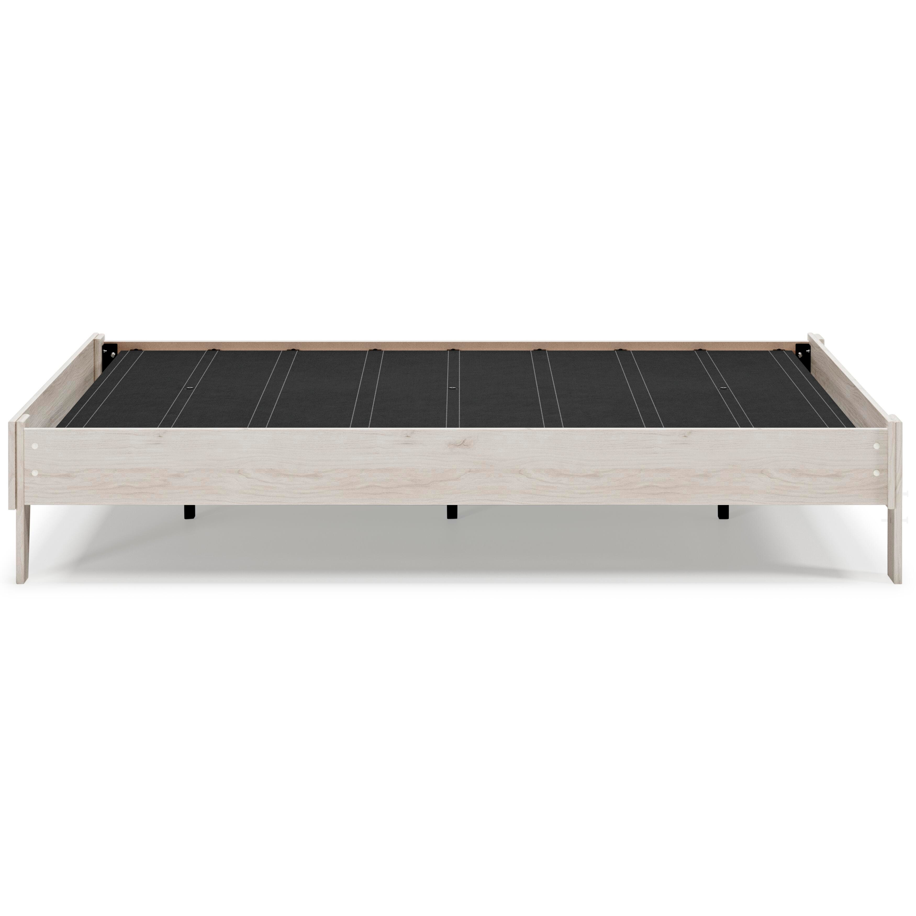 Socalle Queen Platform Bed with Mattress, Light Natural, large