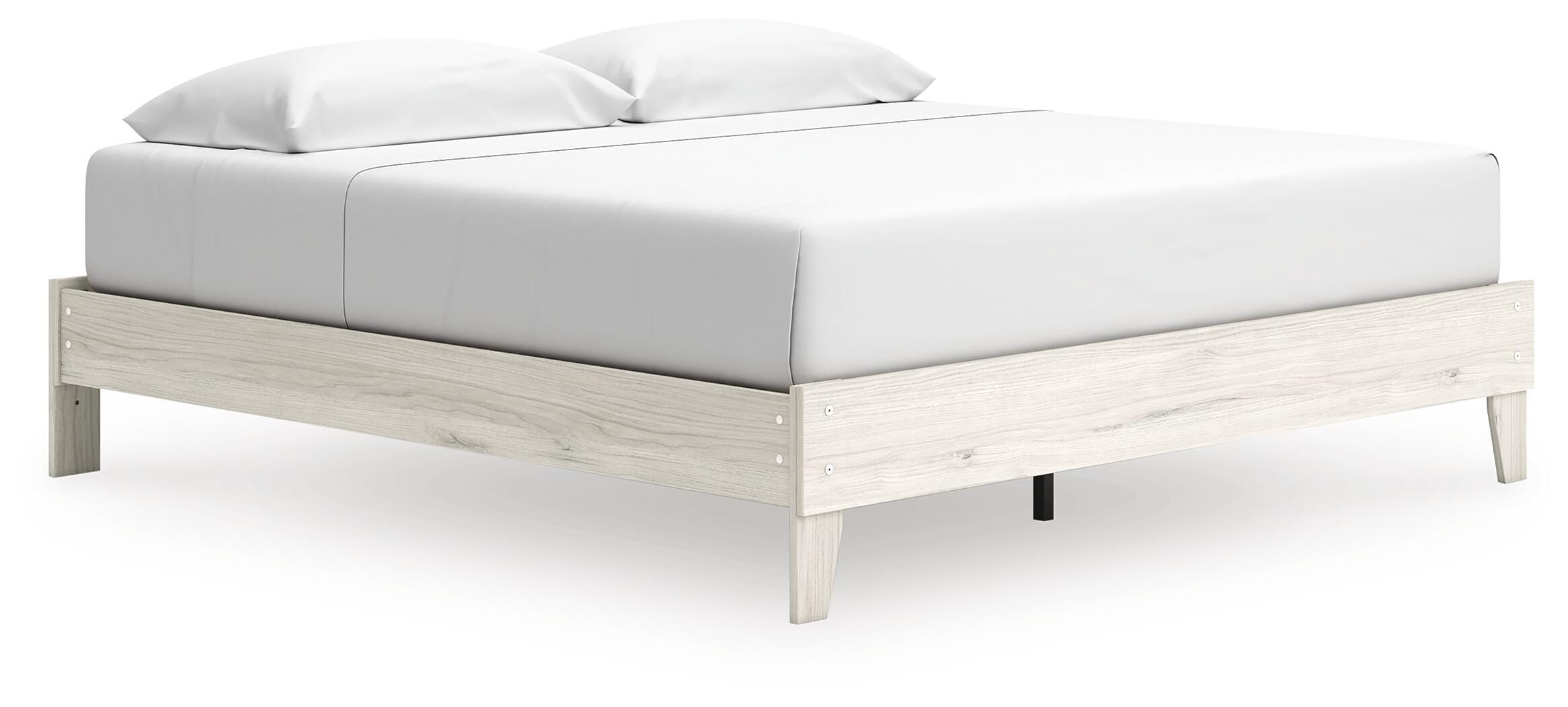 Socalle King Platform Bed, Light Natural, large
