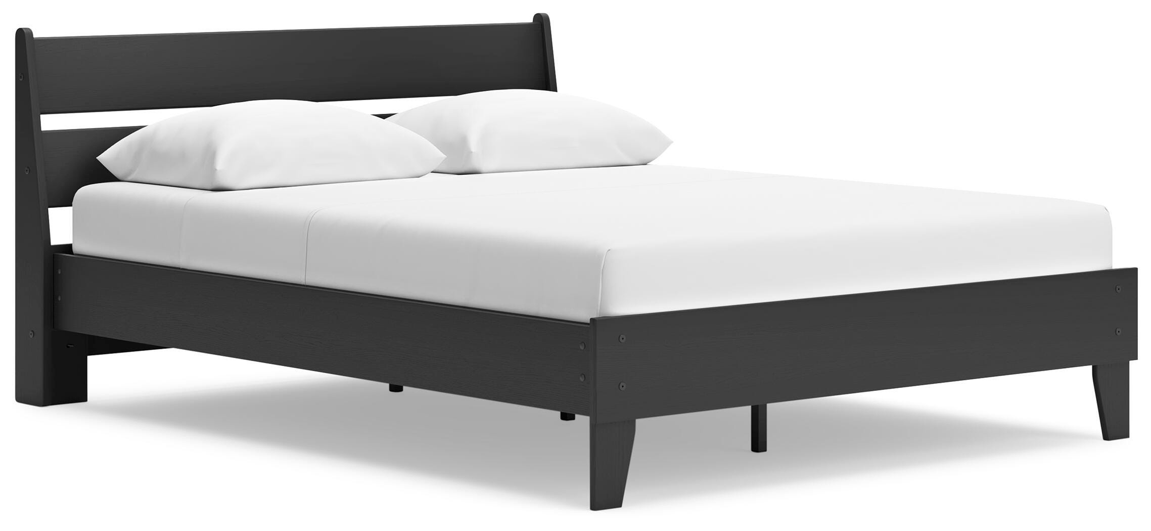 Socalle Queen Panel Platform Bed, Black, large