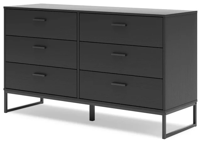 Socalle - Black - Six Drawer Dresser Socalle - Black - Six Drawer Dresser