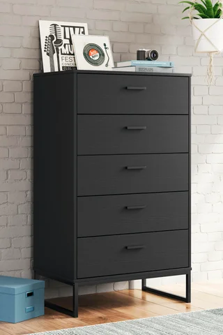 classic 5 drawer dresser Wood 5-Drawer Dresser Natural Large Chest of Drawers, Tall Modern Dresser for Bedroom, Easy Assembly, 1 Year Warranty