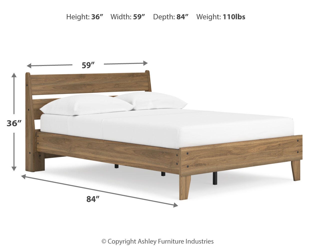 Cama con panel de plataforma completa Deanlow - image 11