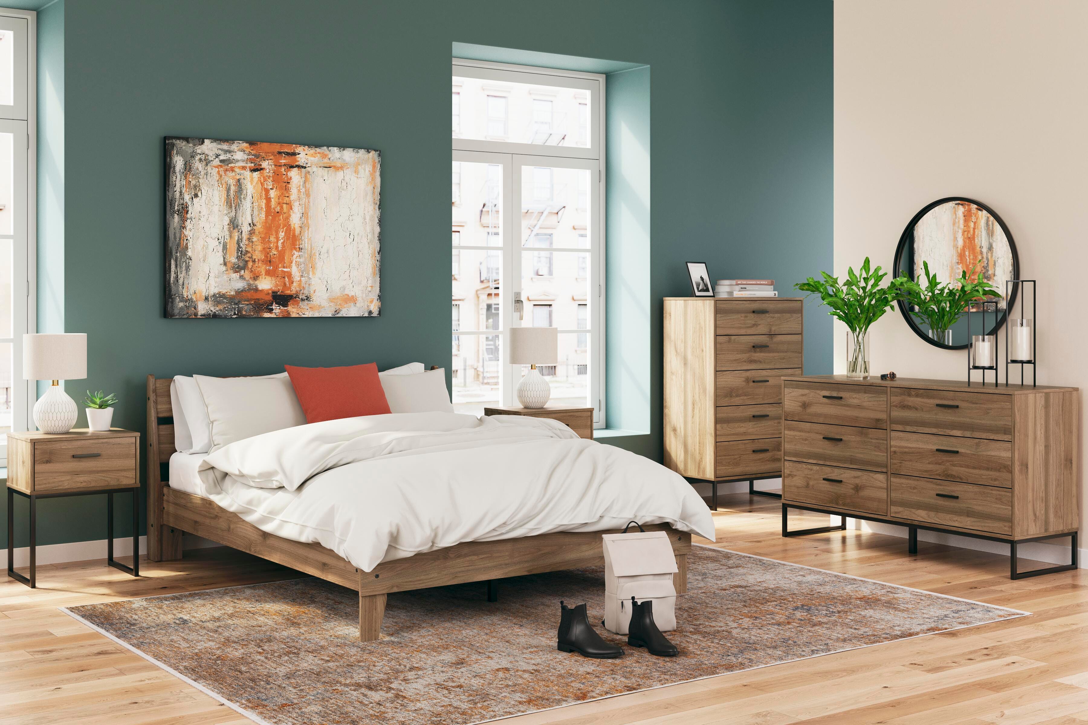 Cama Queen con plataforma y paneles Deanlow - image 10