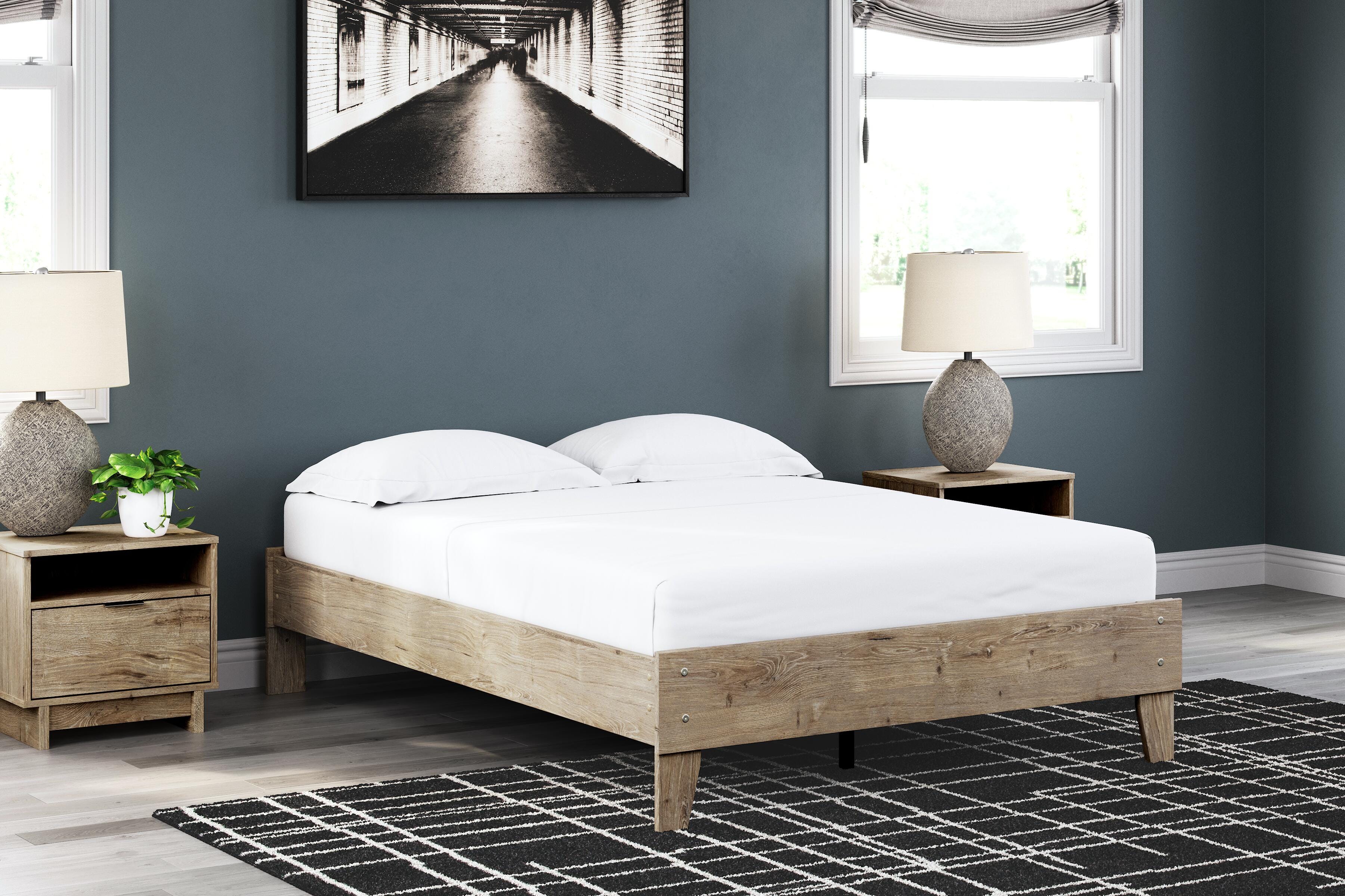 Oliah Full Platform Bed, Natural, large