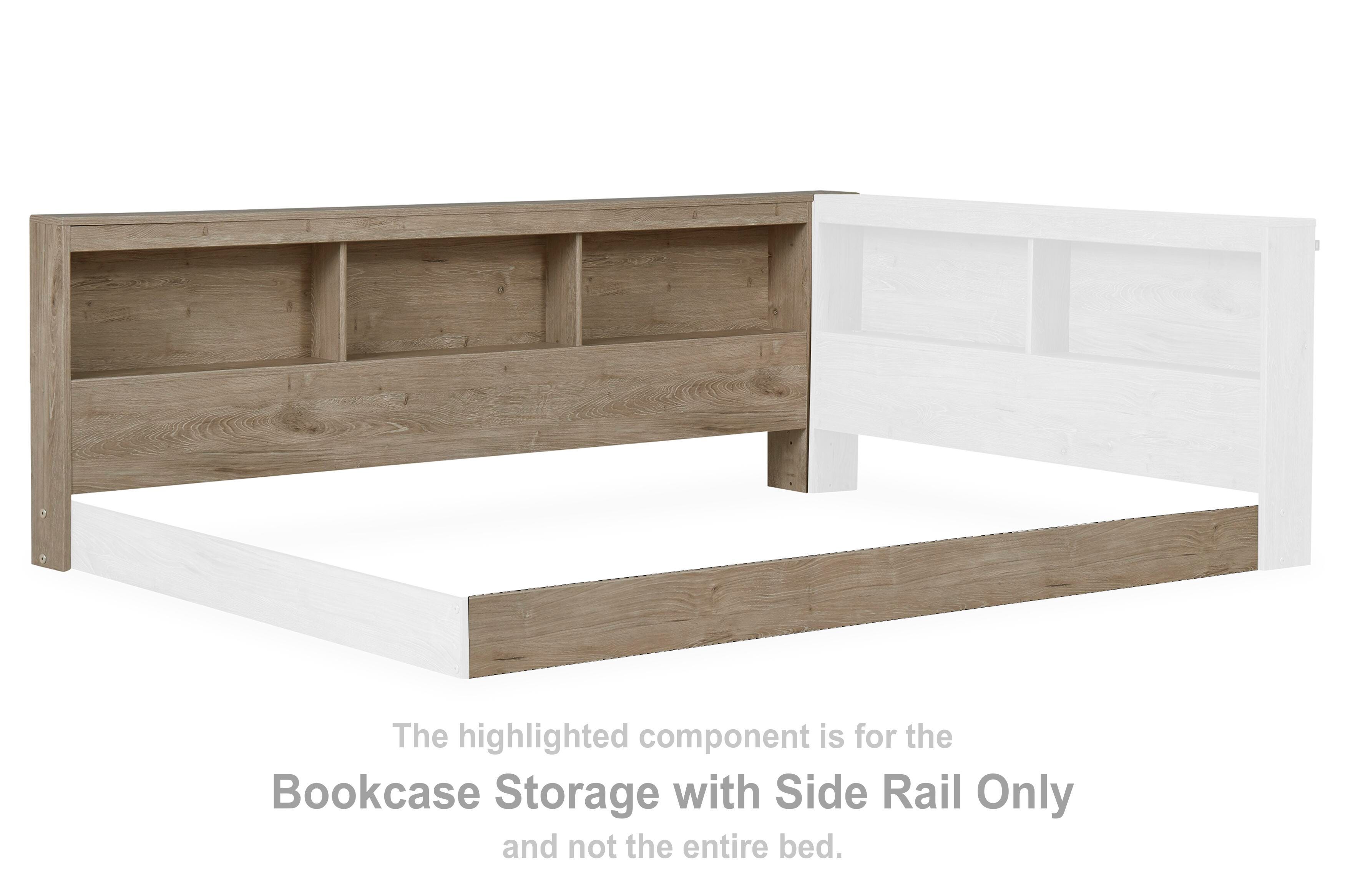 Oliah Bookcase Storage with Side Rail, , large