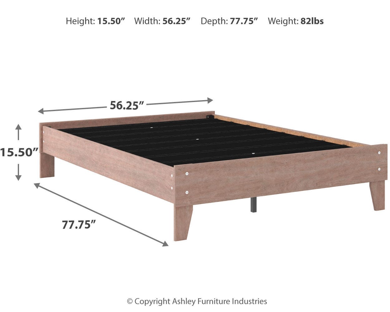 Flannia Full Platform Bed, Gray, large