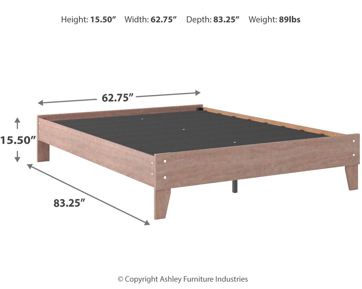 Flannia Full Platform Bed, Gray, large
