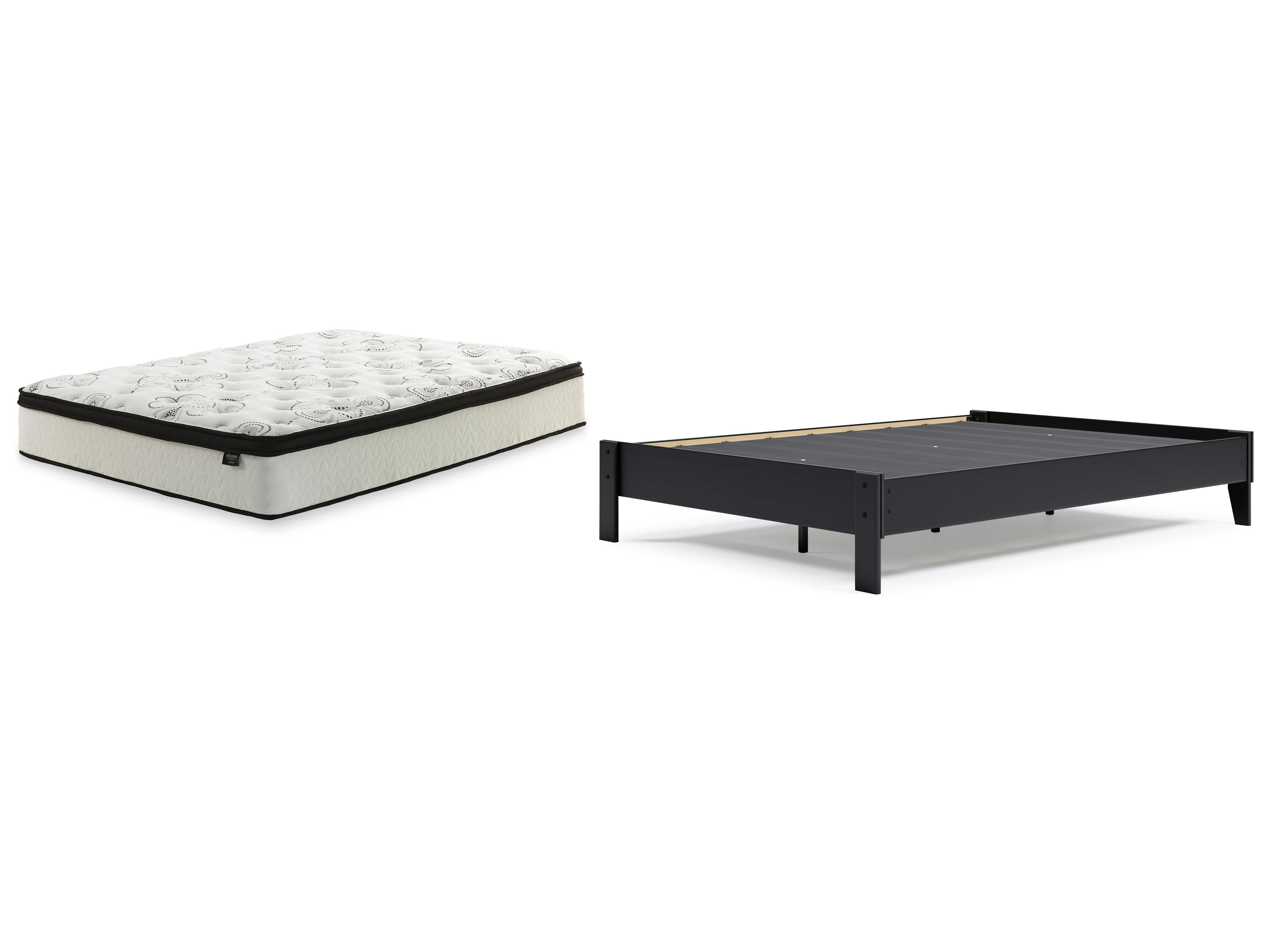 Finch Queen Platform Bed with Mattress, Black, large