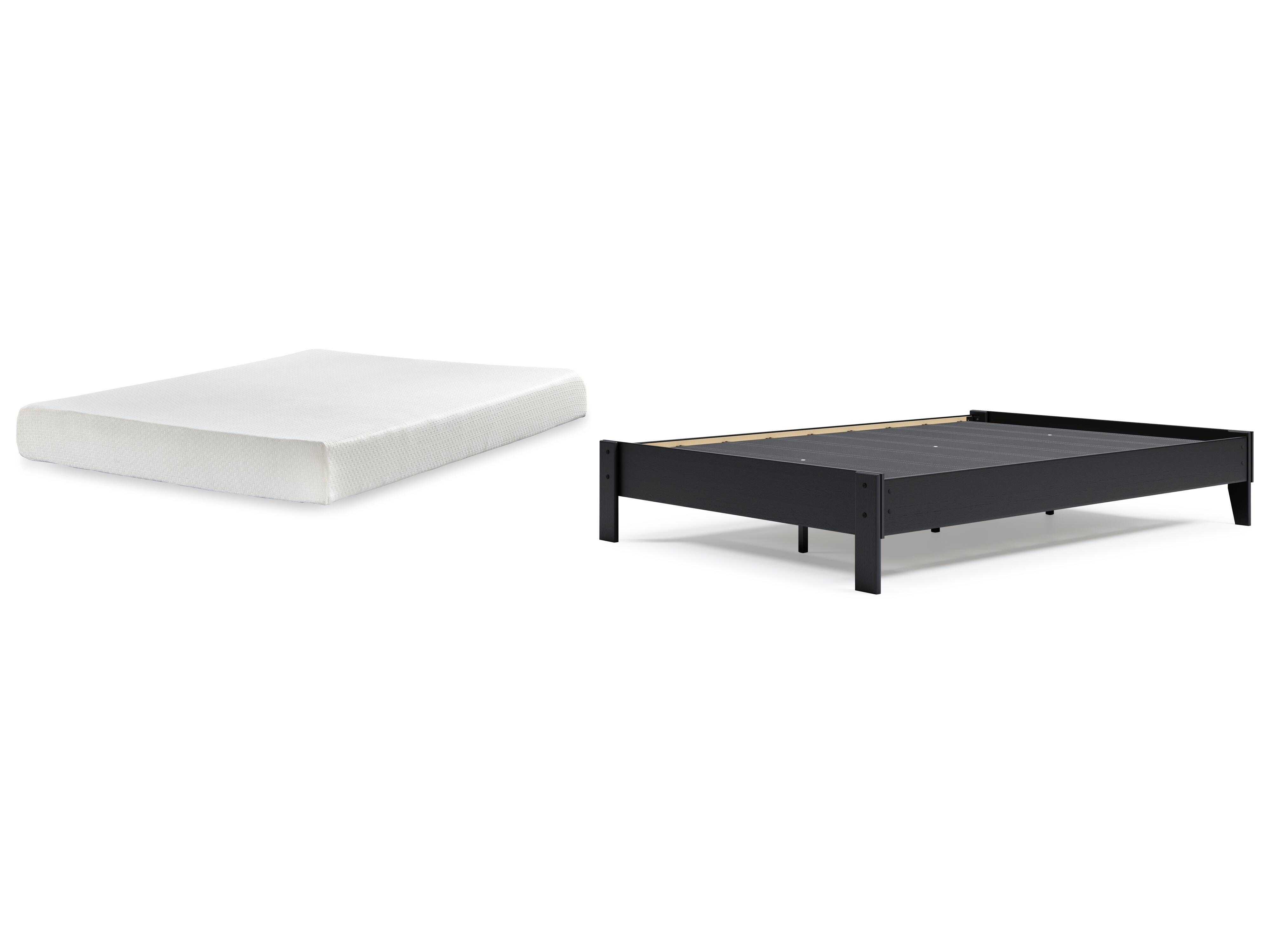 Finch Queen Platform Bed with Mattress, Black, large