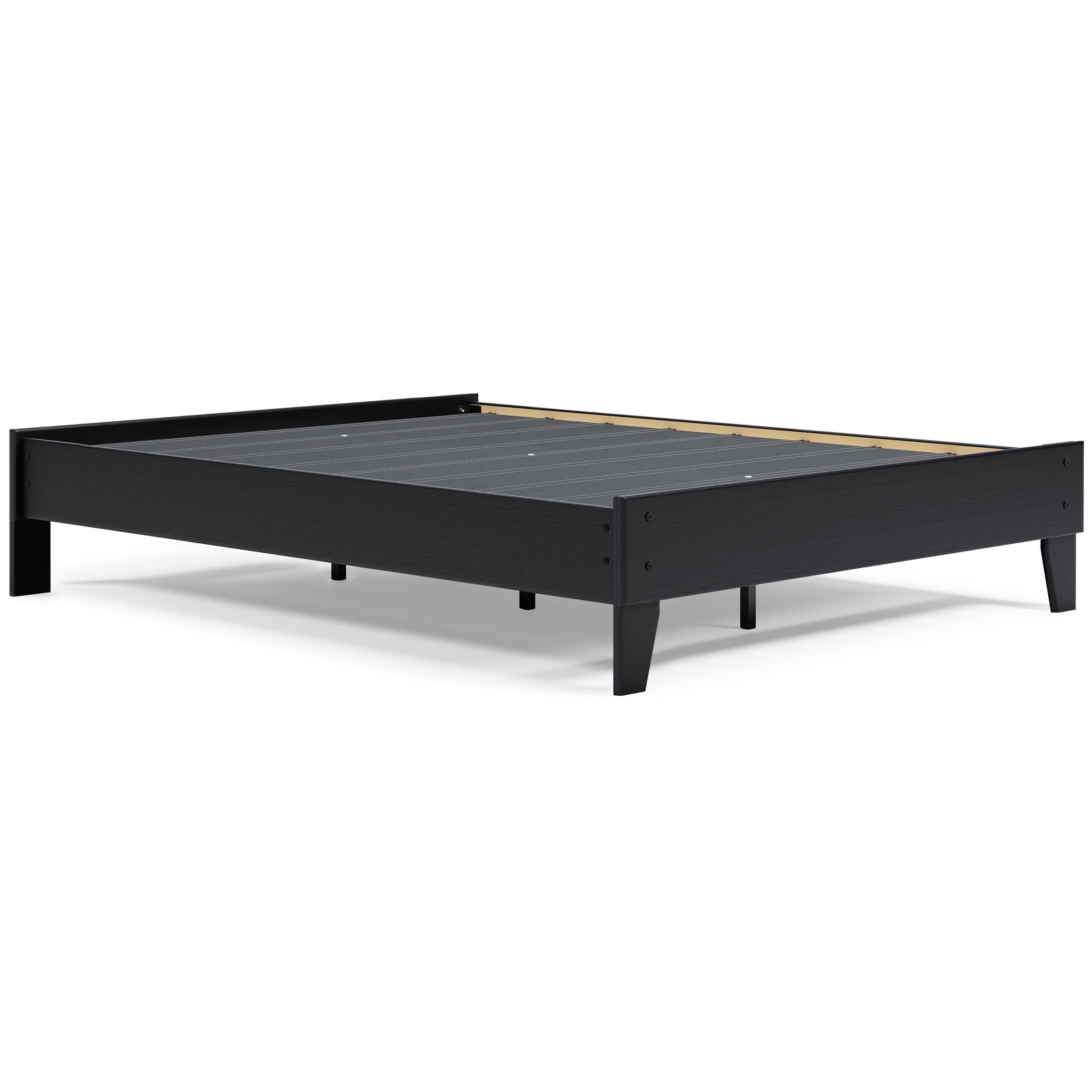 Finch Queen Platform Bed with Mattress, Black, large