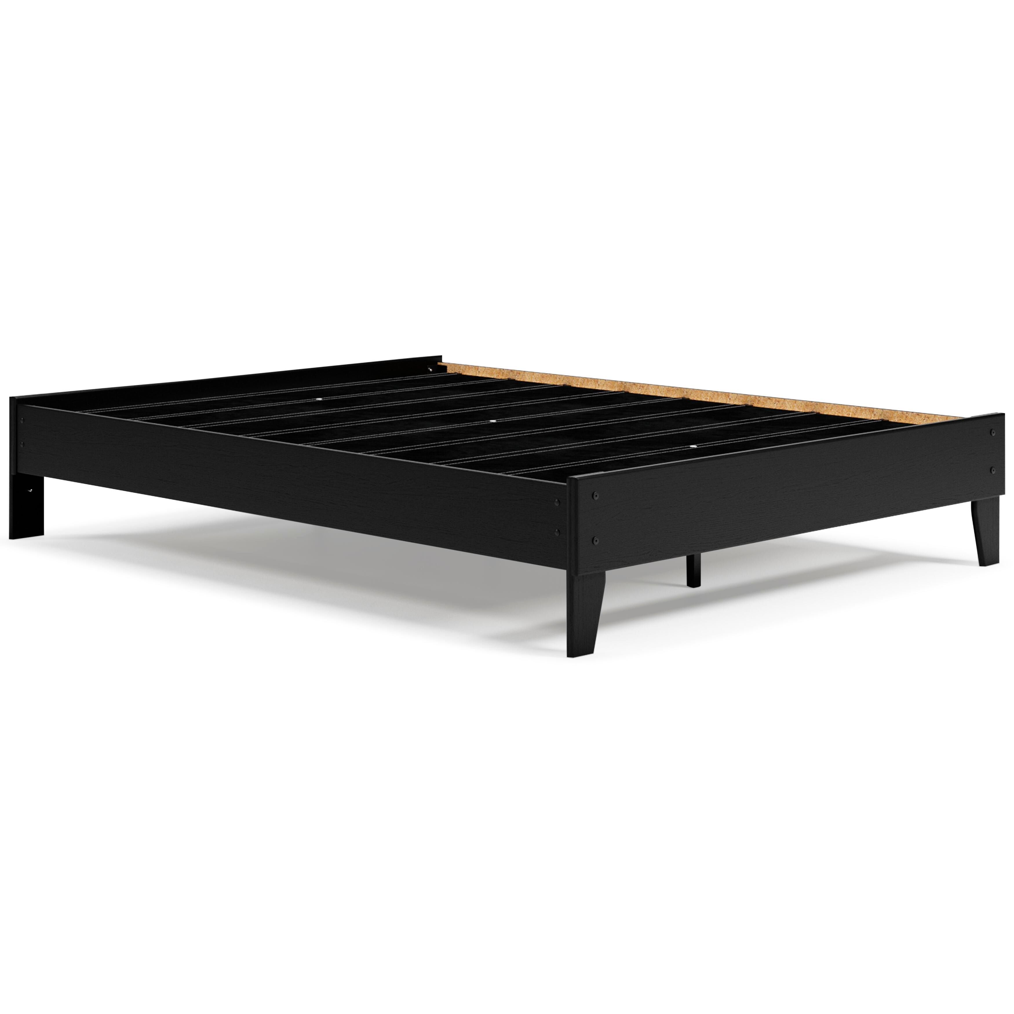 Finch Queen Platform Bed with Mattress, Black, large