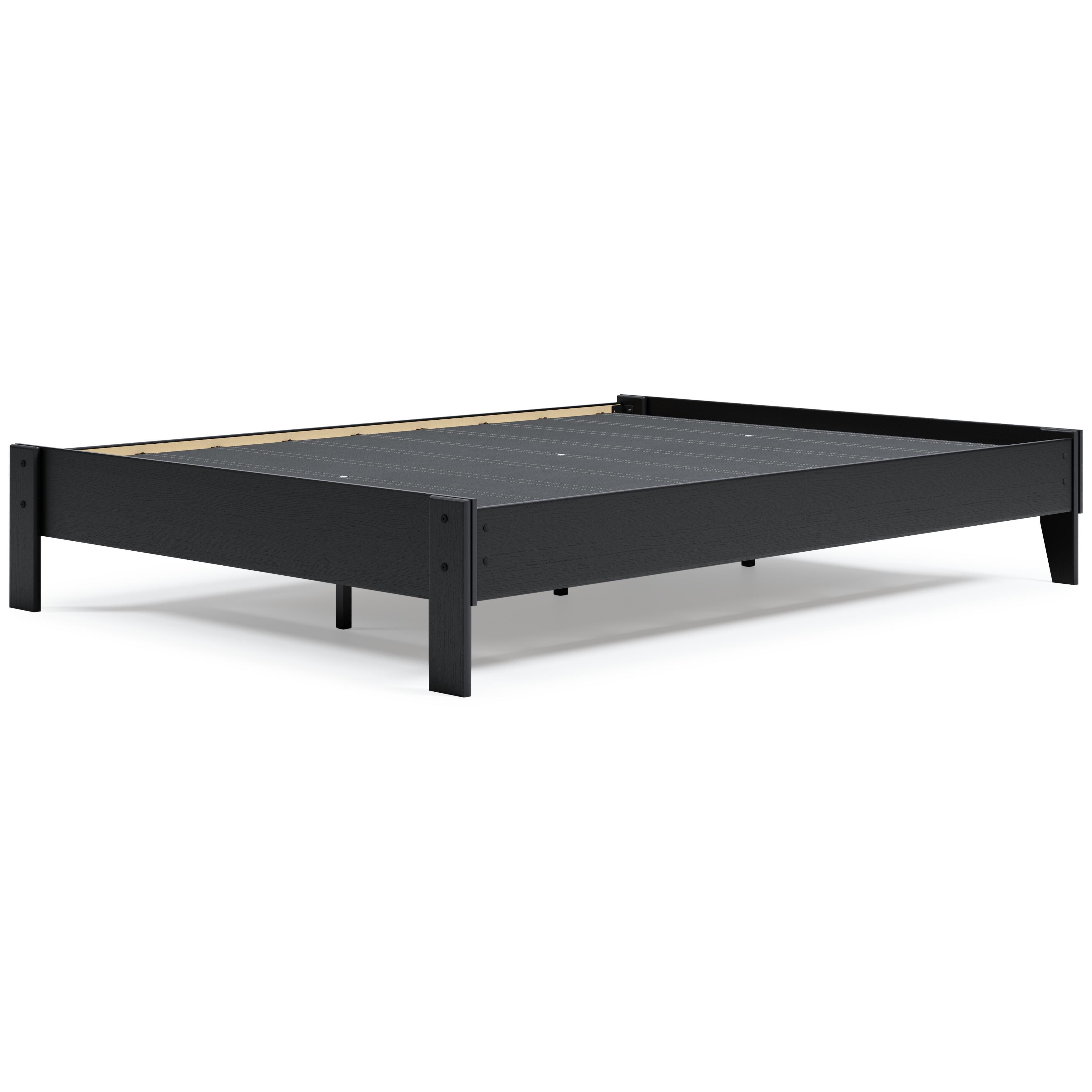 Finch Queen Platform Bed with Mattress, Black, large