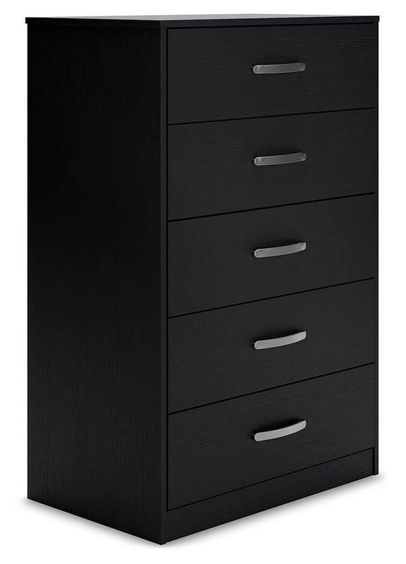 Finch 5 Drawer Chest of Drawers, Black