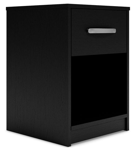 Finch 20" 1 Drawer Nightstand, Black