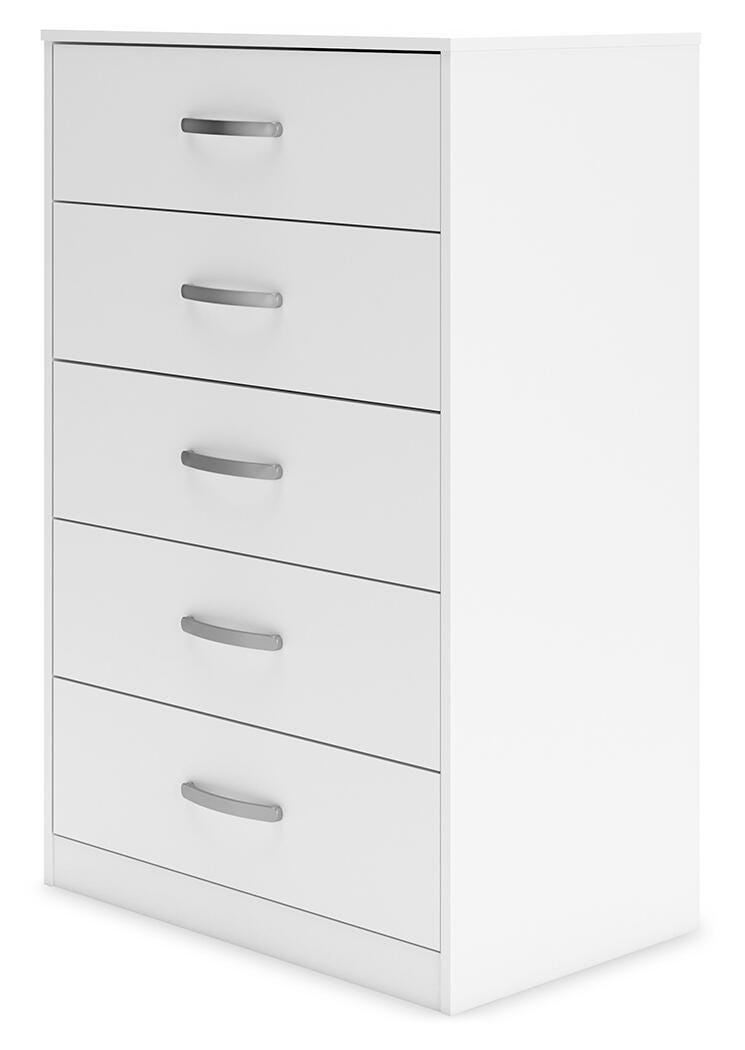 Flannia Chest of Drawers, White, large
