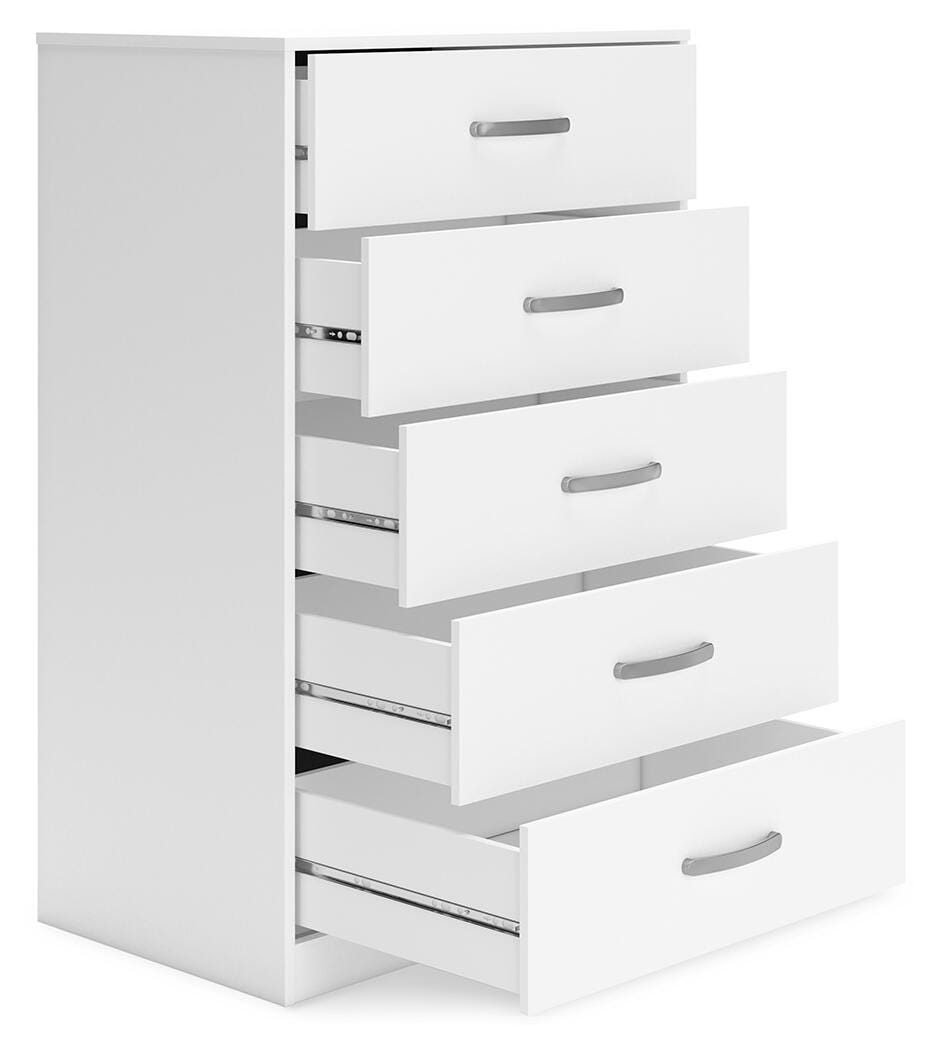 Flannia Chest of Drawers, White, large