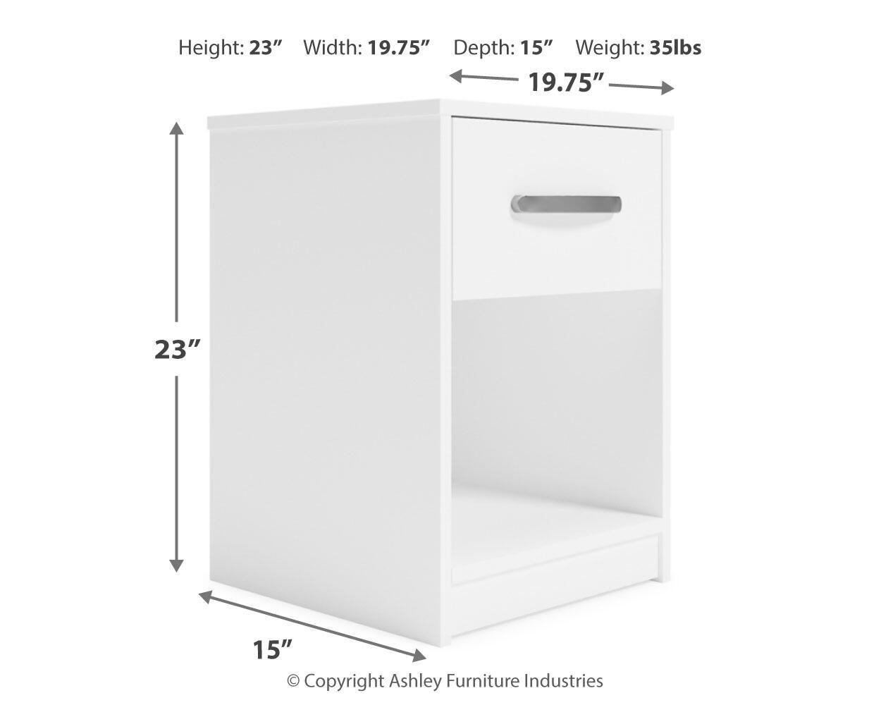 Flannia Nightstand, White, large