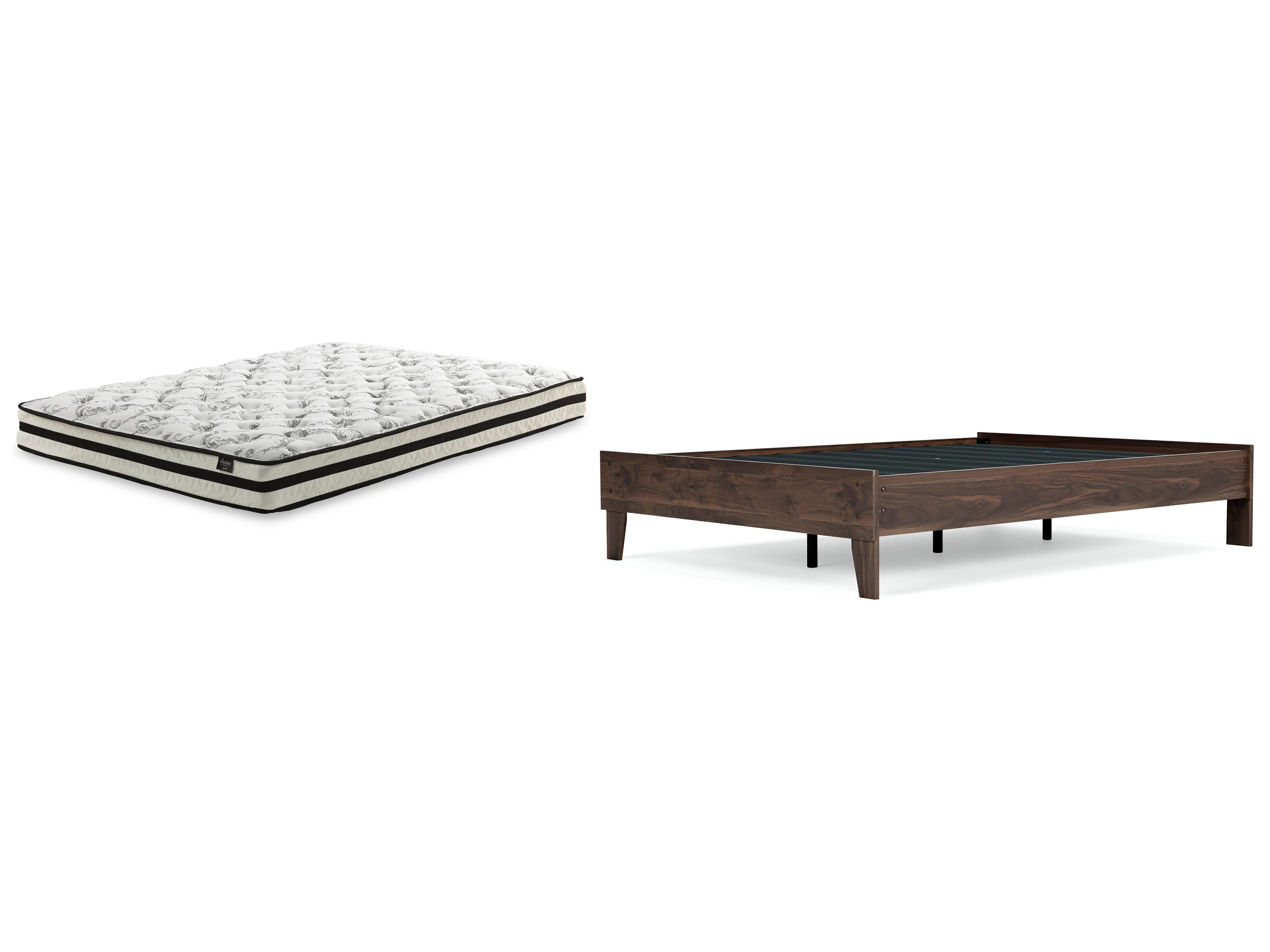 Calverson Full Platform Bed with Mattress, Mocha, large