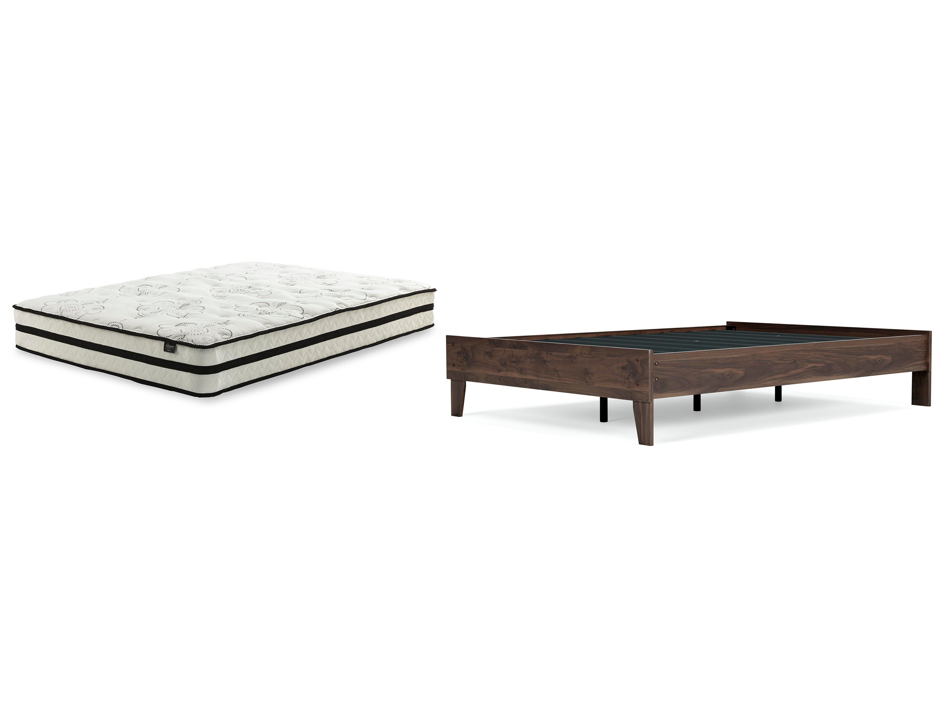 Calverson Full Platform Bed with Mattress, Mocha, large