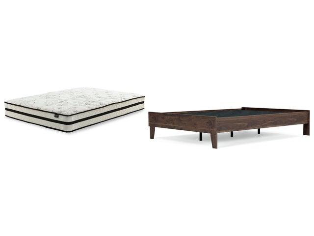 Calverson Full Platform Bed with Chime 10 Inch Medium Hybrid Mattress