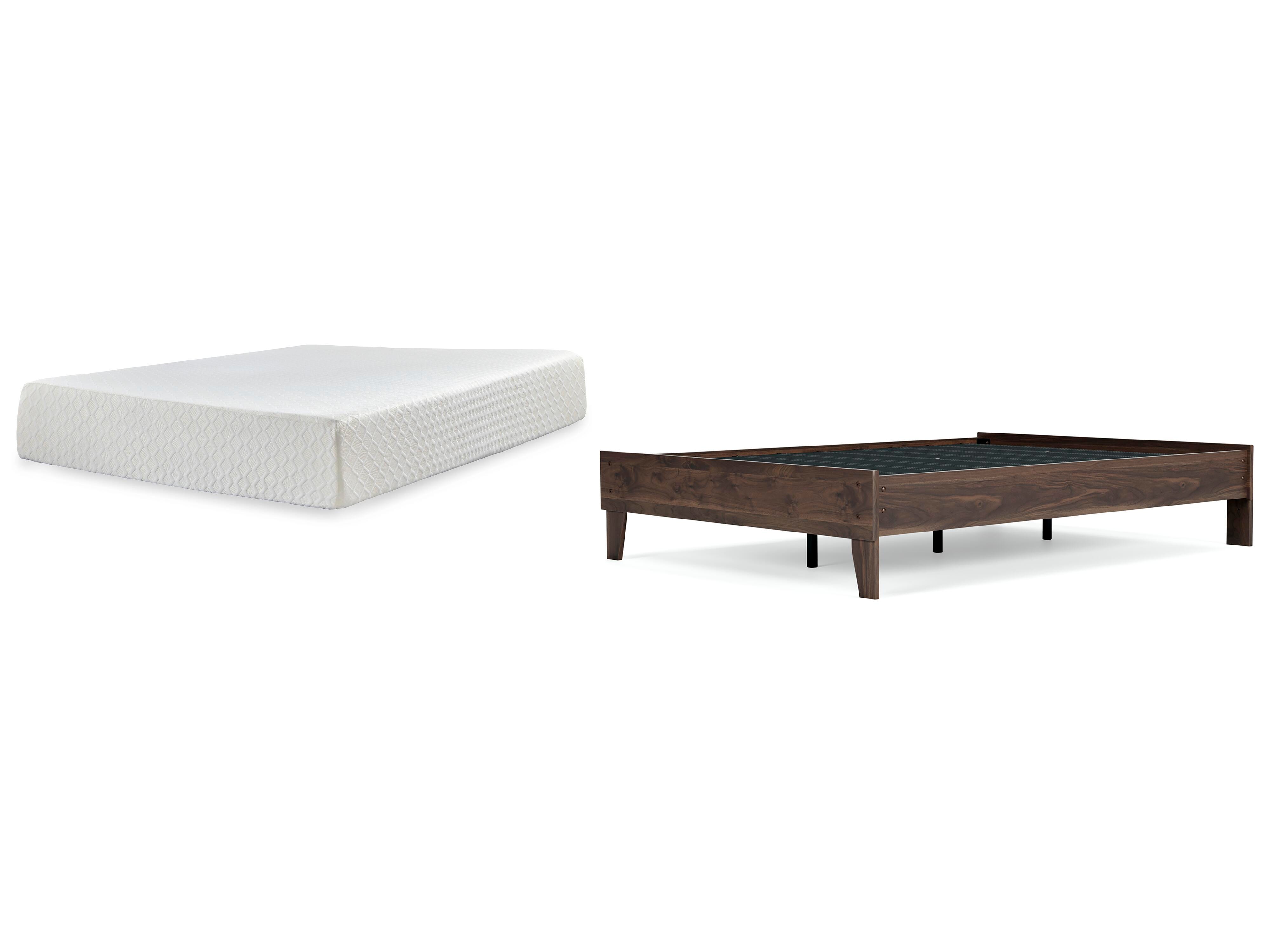 Calverson Full Platform Bed with Mattress, Mocha, large
