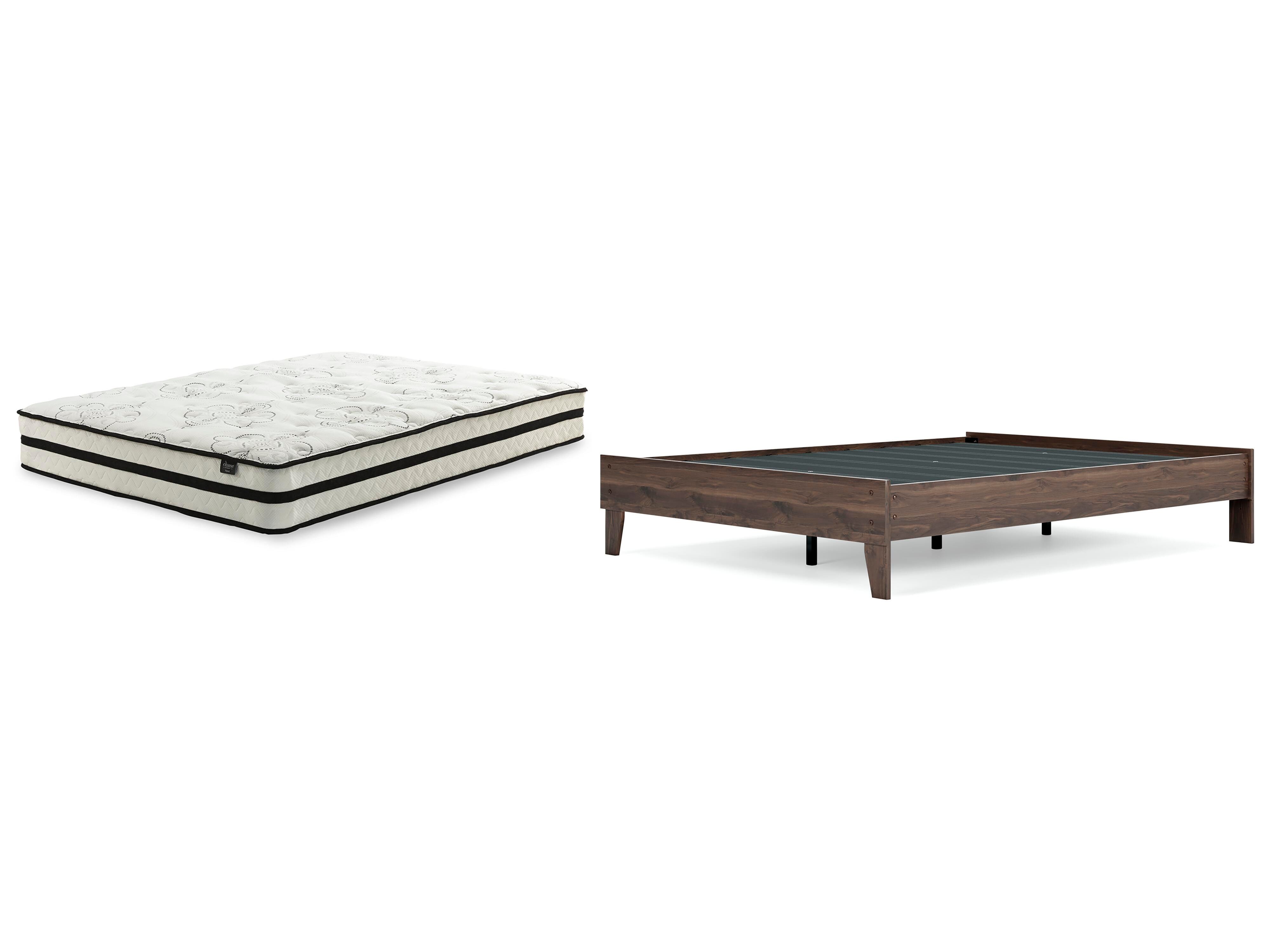 Calverson Queen Platform Bed with Mattress, Mocha, large