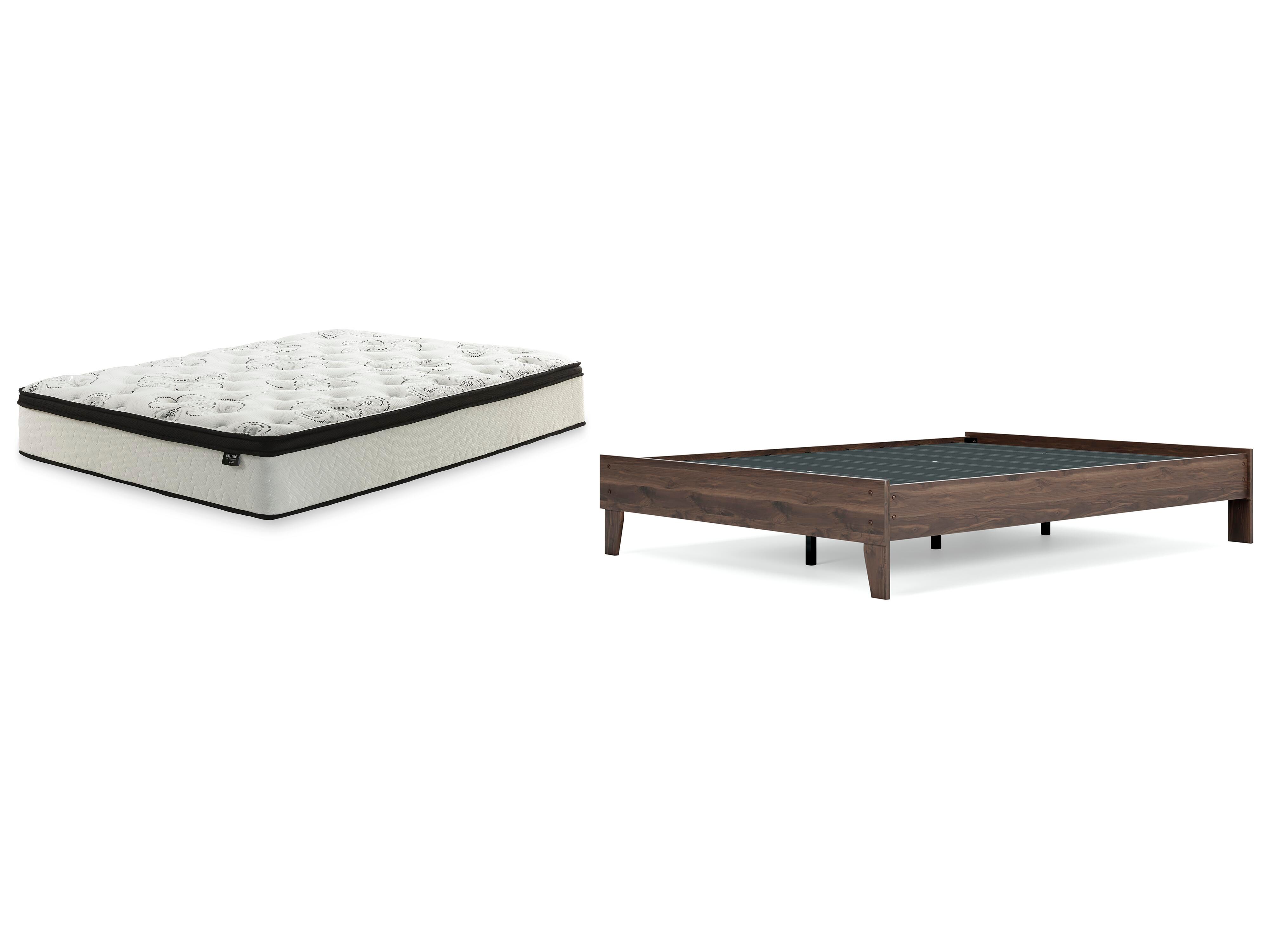 Calverson Queen Platform Bed with Mattress, Mocha, large