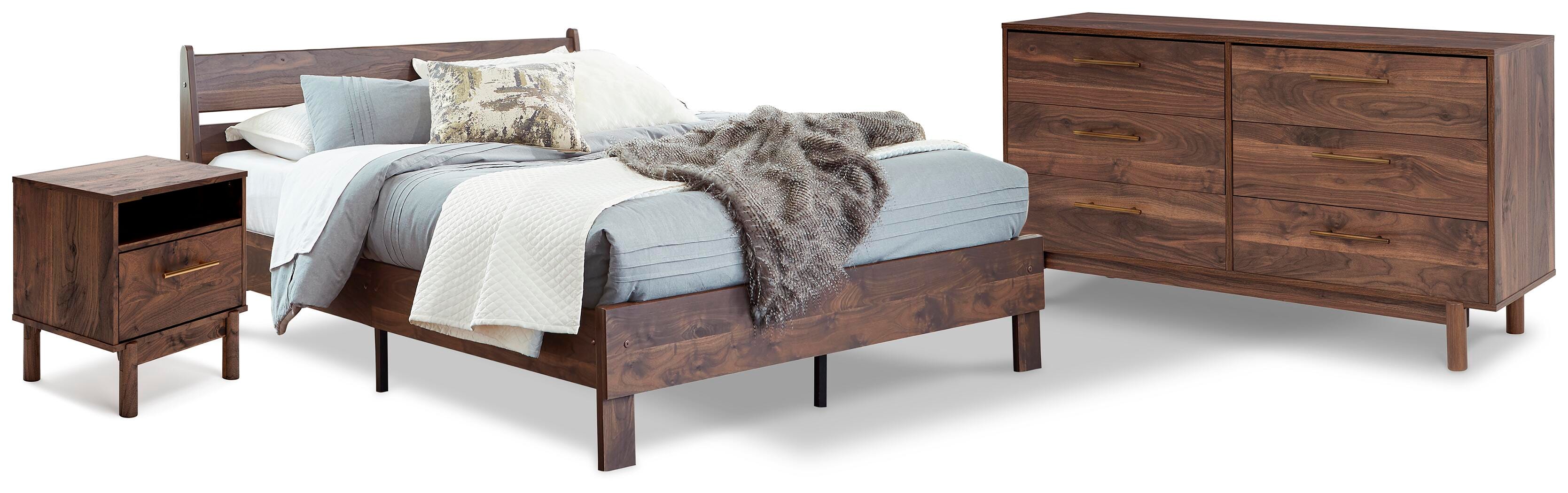Cama Plataforma Calverson Queen con Cómoda y Mesita de Noche - image 1