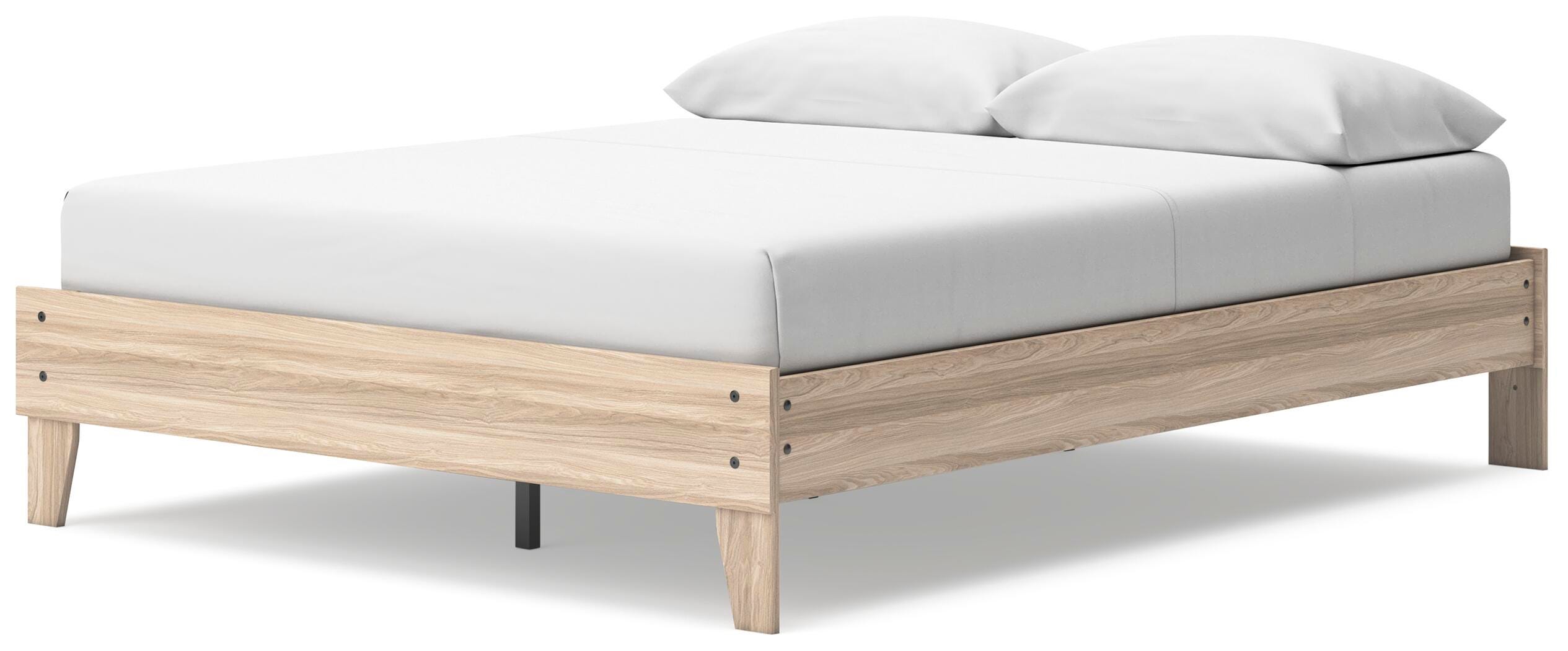Battelle Queen Platform Bed, Tan, large