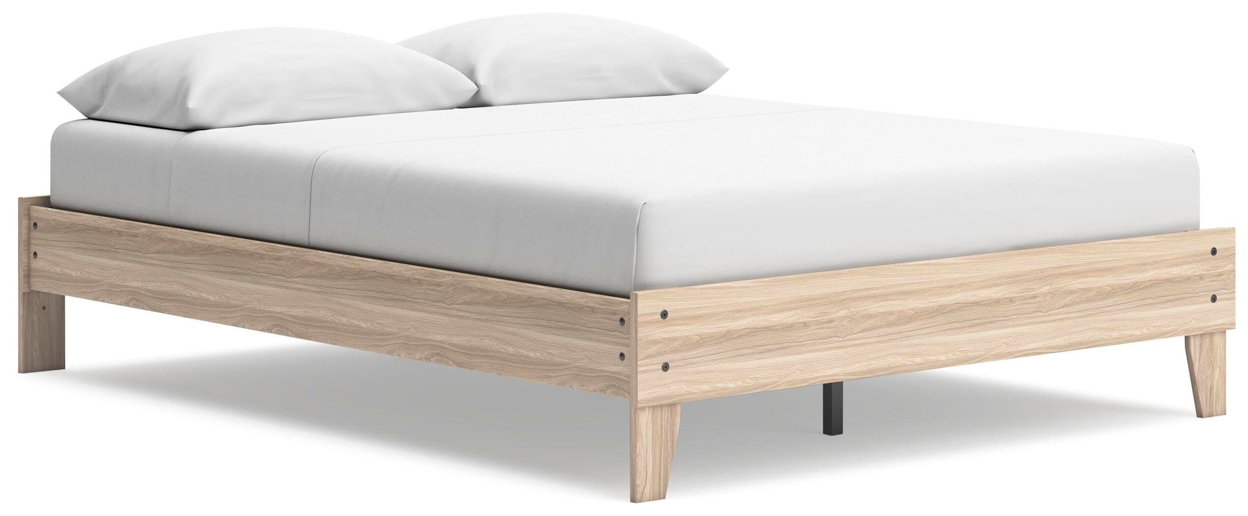 Battelle Queen Platform Bed, Tan, large