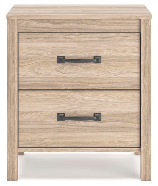 Battelle 22" 2 Drawer Nightstand, Tan