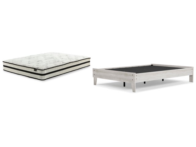 Shawburn Full Platform Bed with Chime 10 Inch Medium Hybrid Mattress