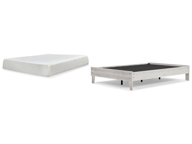 Shawburn Full Platform Bed with Chime 10 Inch Firm Memory Foam Mattress