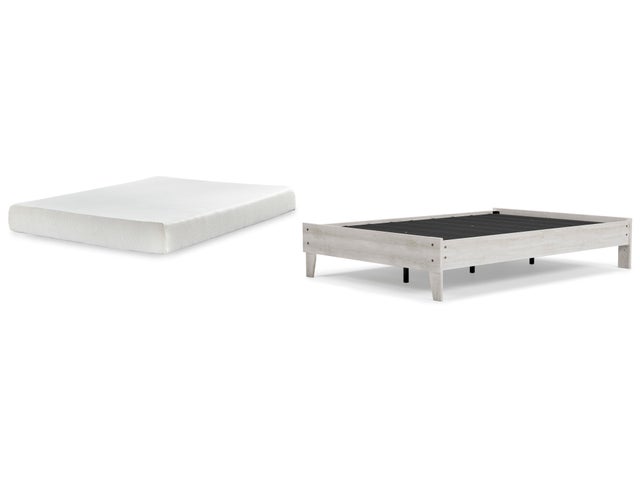 Shawburn Full Platform Bed with Chime 8 Inch Medium Memory Foam Mattress