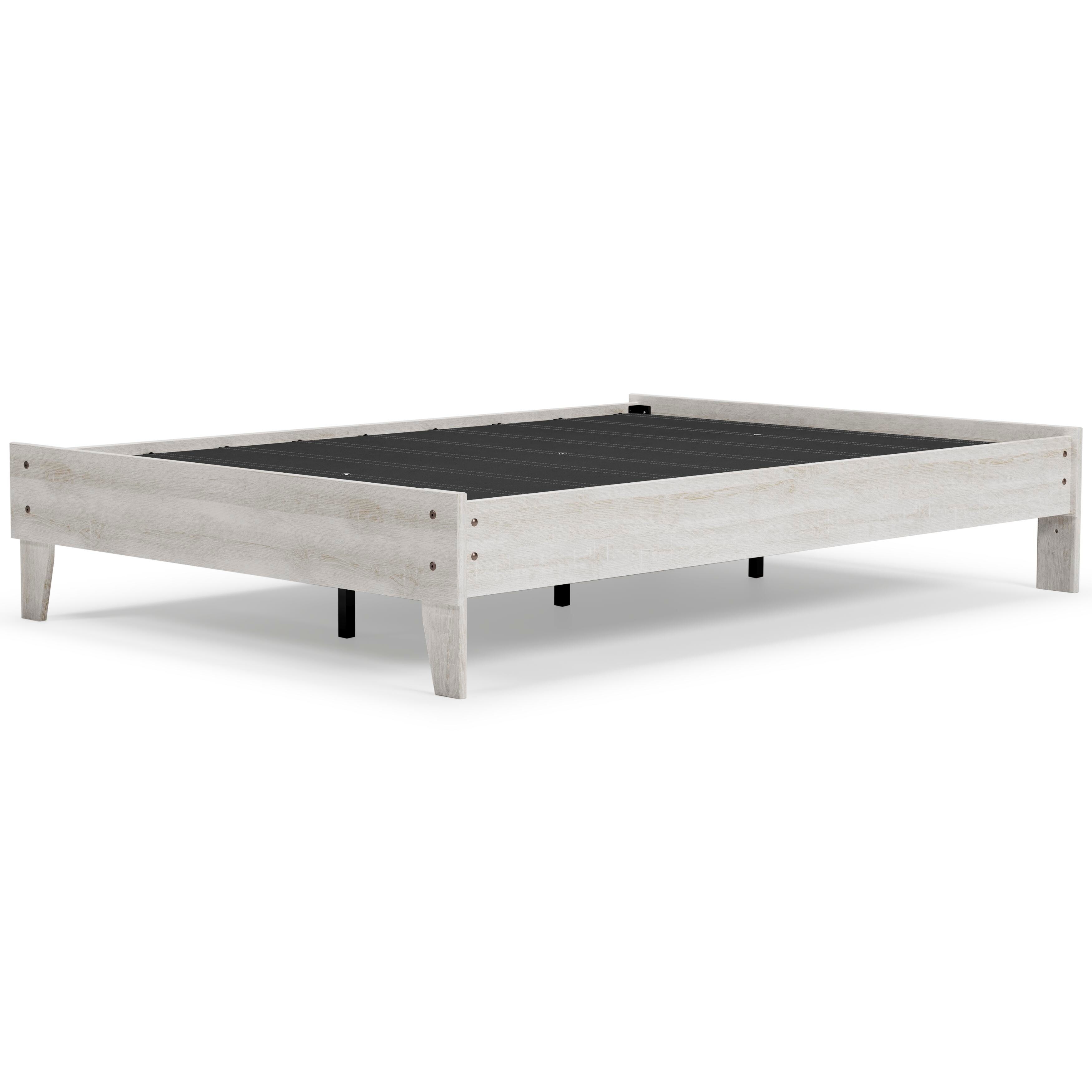 Shawburn Full Platform Bed with Mattress, Whitewash, large