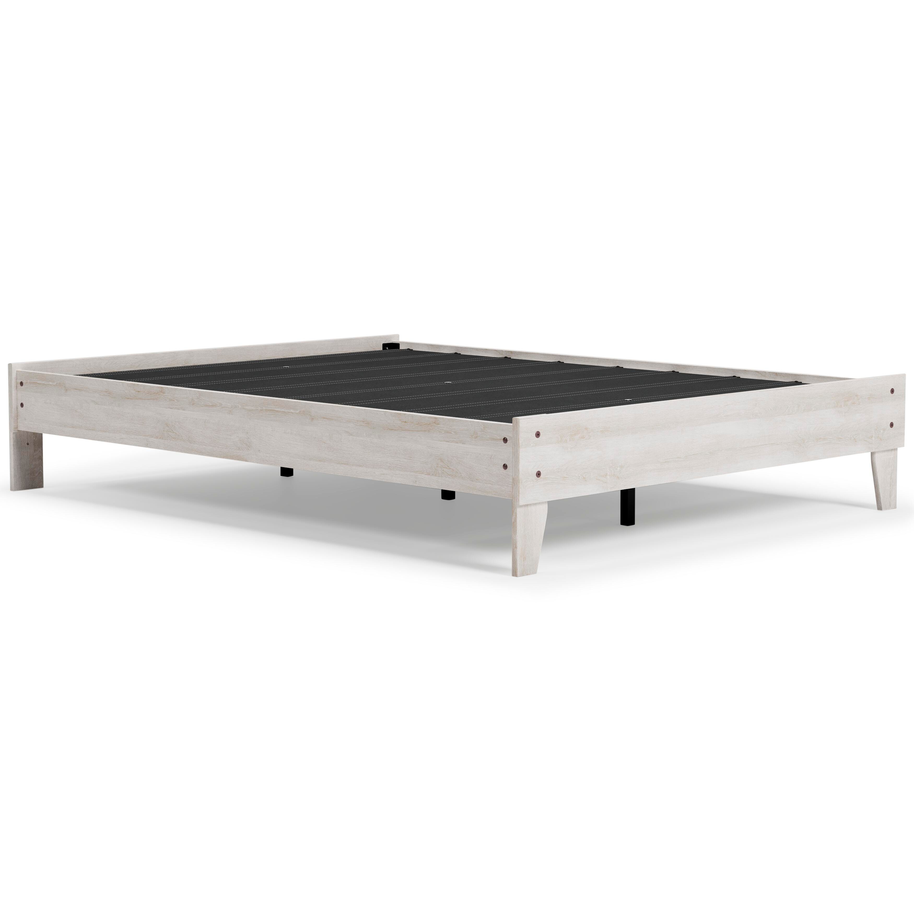 Shawburn Queen Platform Bed with Mattress, Whitewash, large