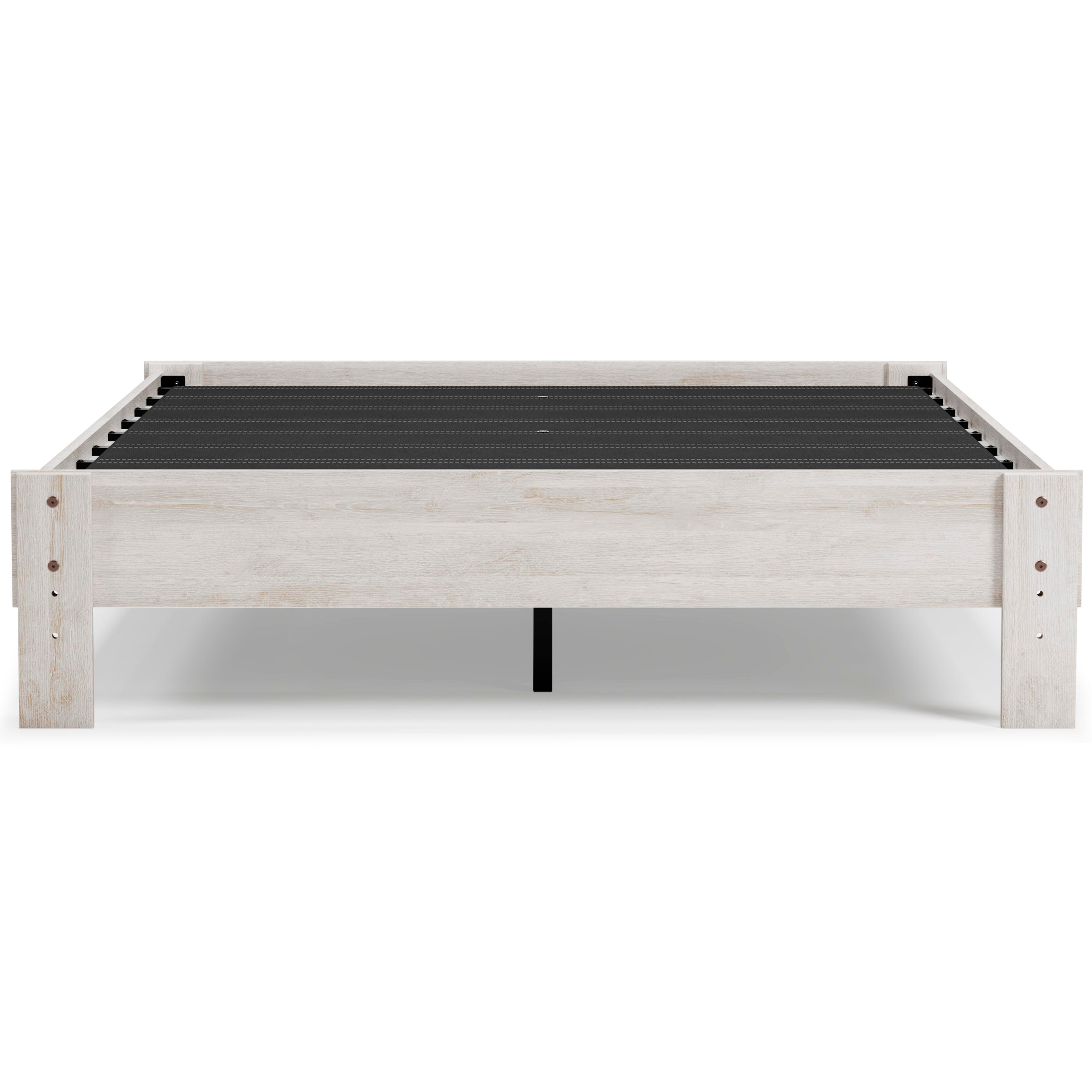 Shawburn Queen Platform Bed with Mattress, Whitewash, large